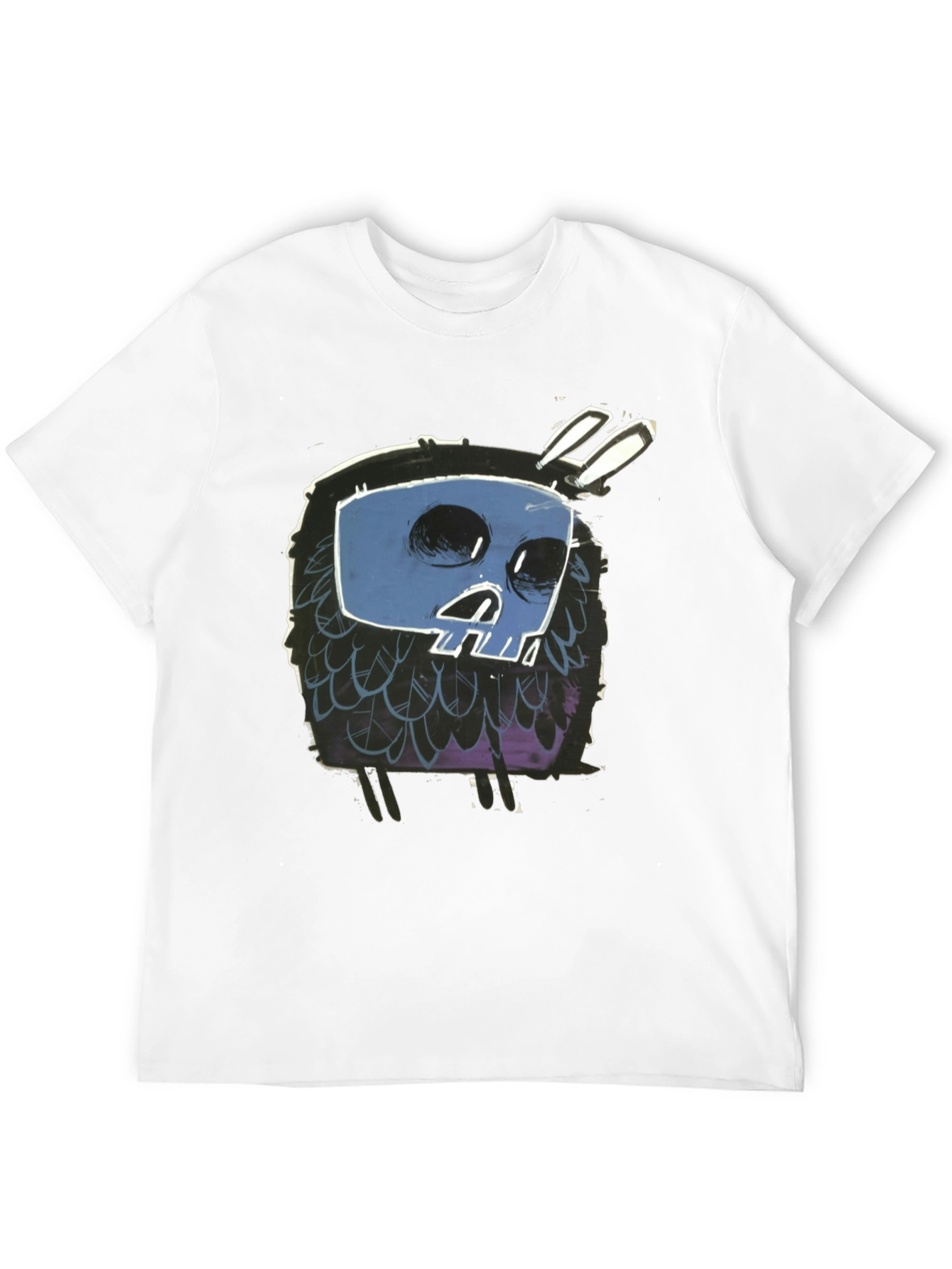 Skull Bunny Graphic Black T-Shirt