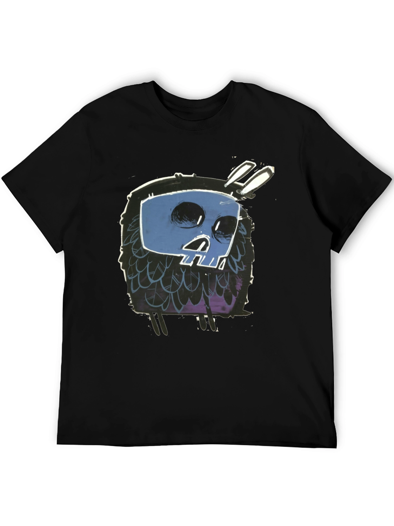 Skull Bunny Graphic Black T-Shirt