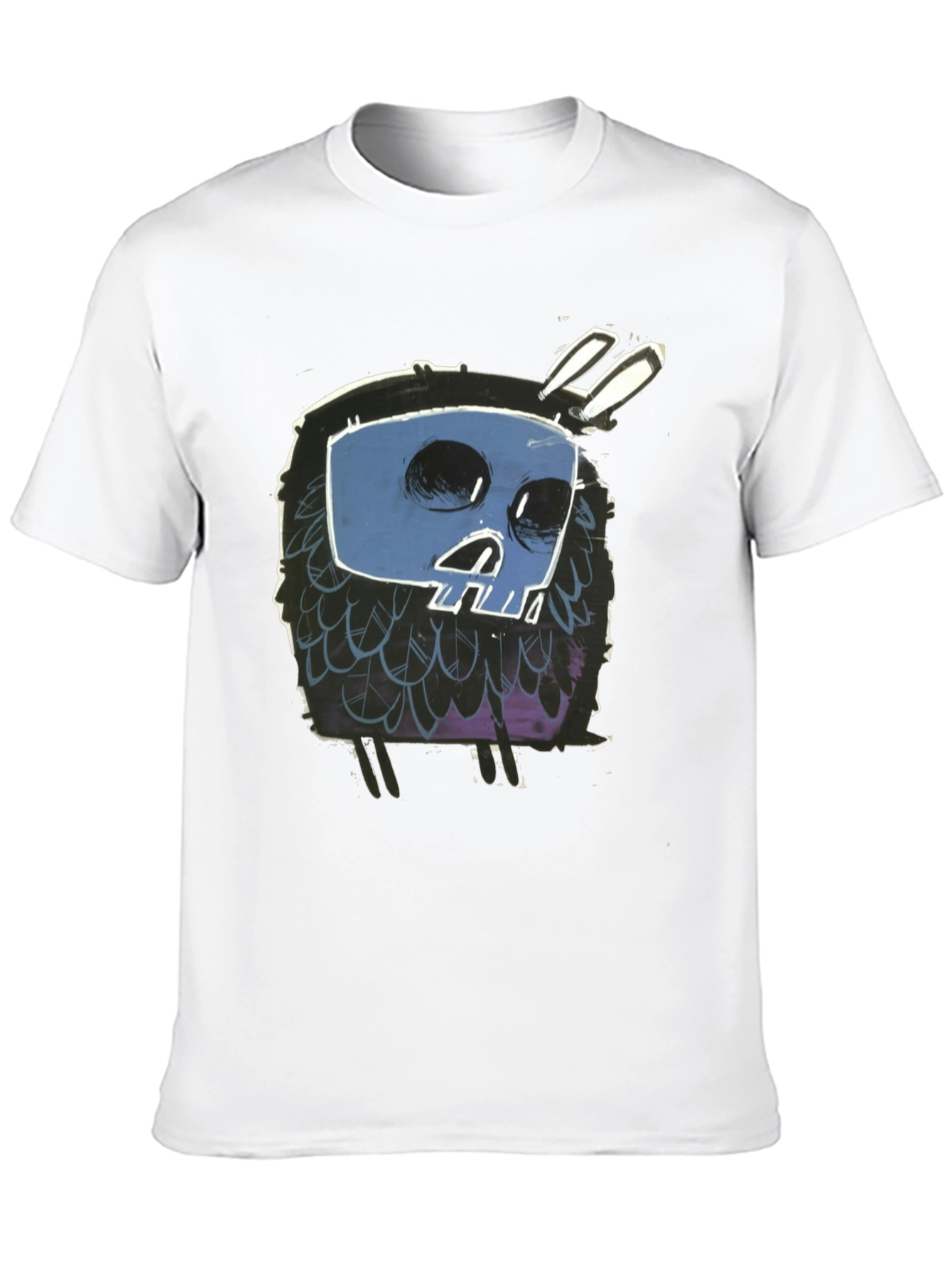 Skull Bunny Graphic Black T-Shirt