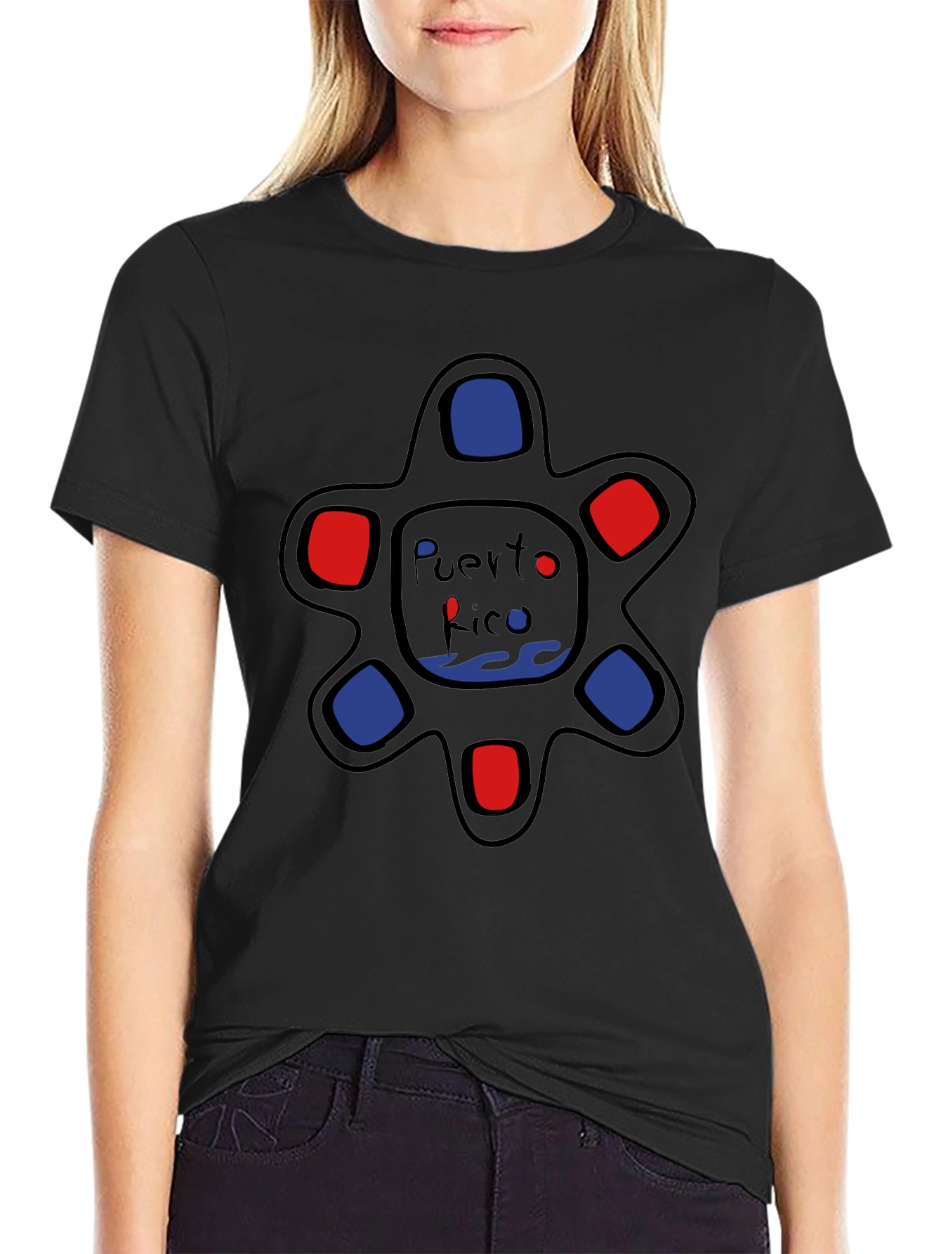 Puerto Rico Turtle T-Shirt - Black Cotton Tee