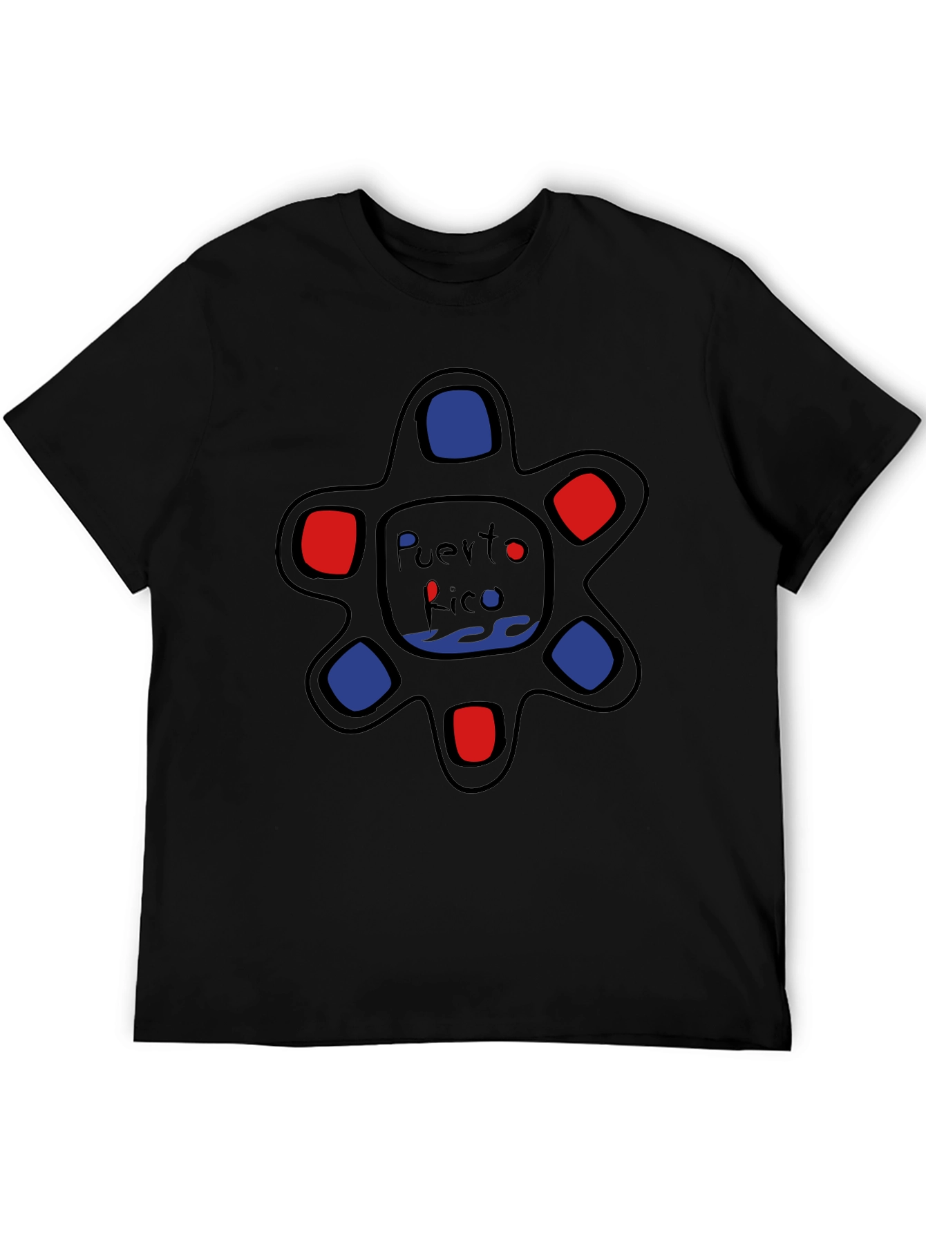 Puerto Rico Turtle T-Shirt - Black Cotton Tee