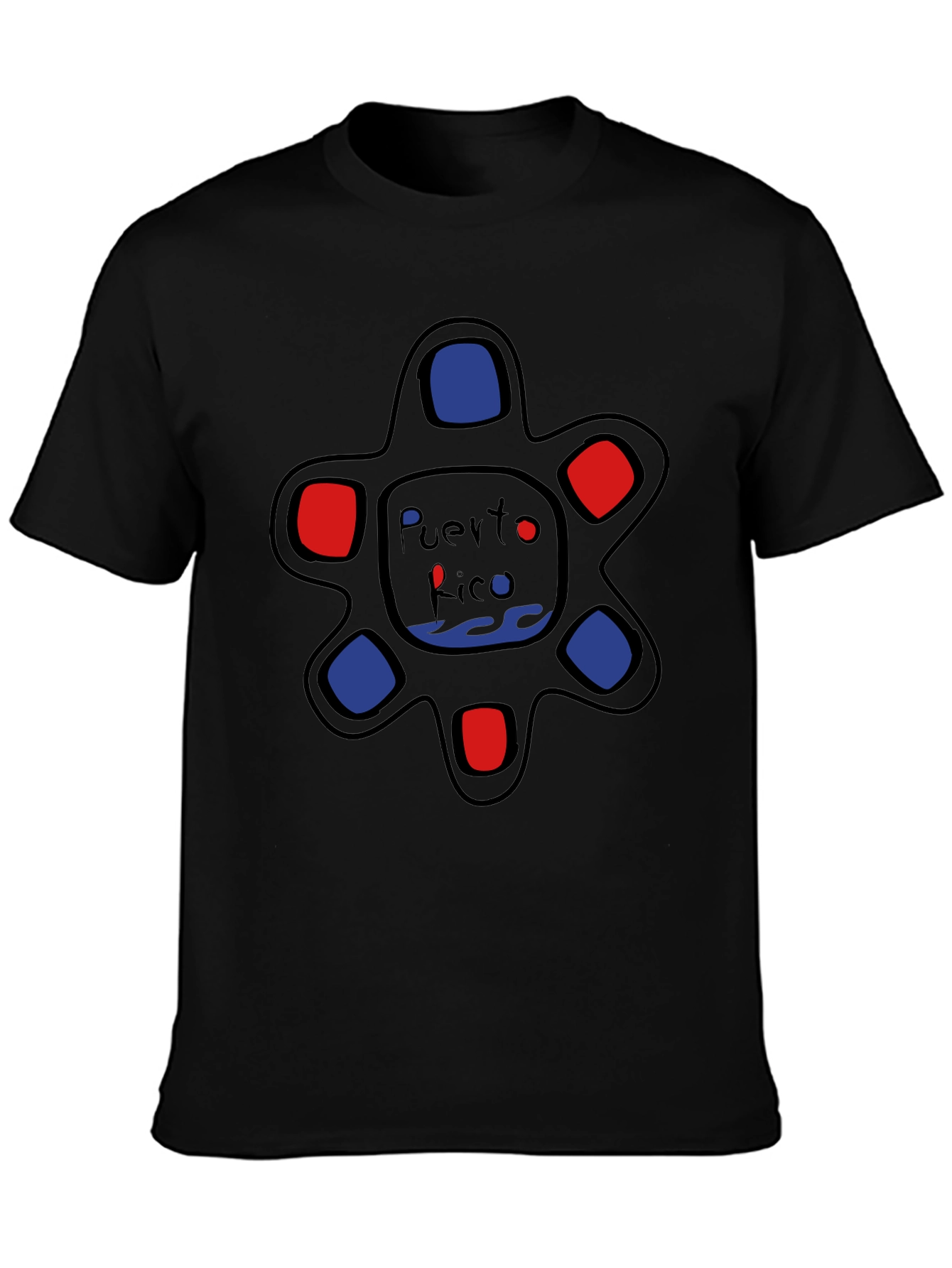 Puerto Rico Turtle T-Shirt - Black Cotton Tee