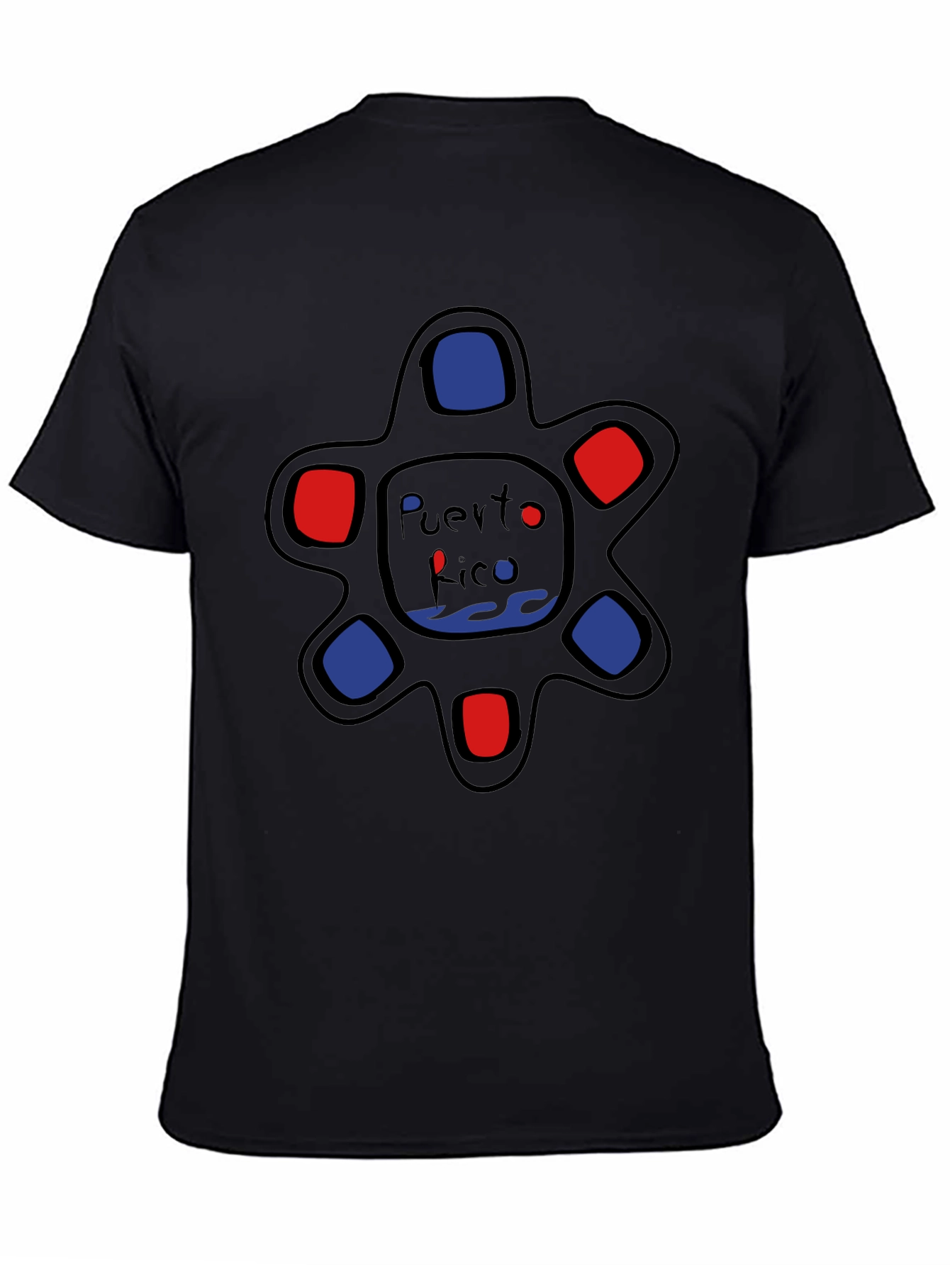 Puerto Rico Turtle T-Shirt - Black Cotton Tee