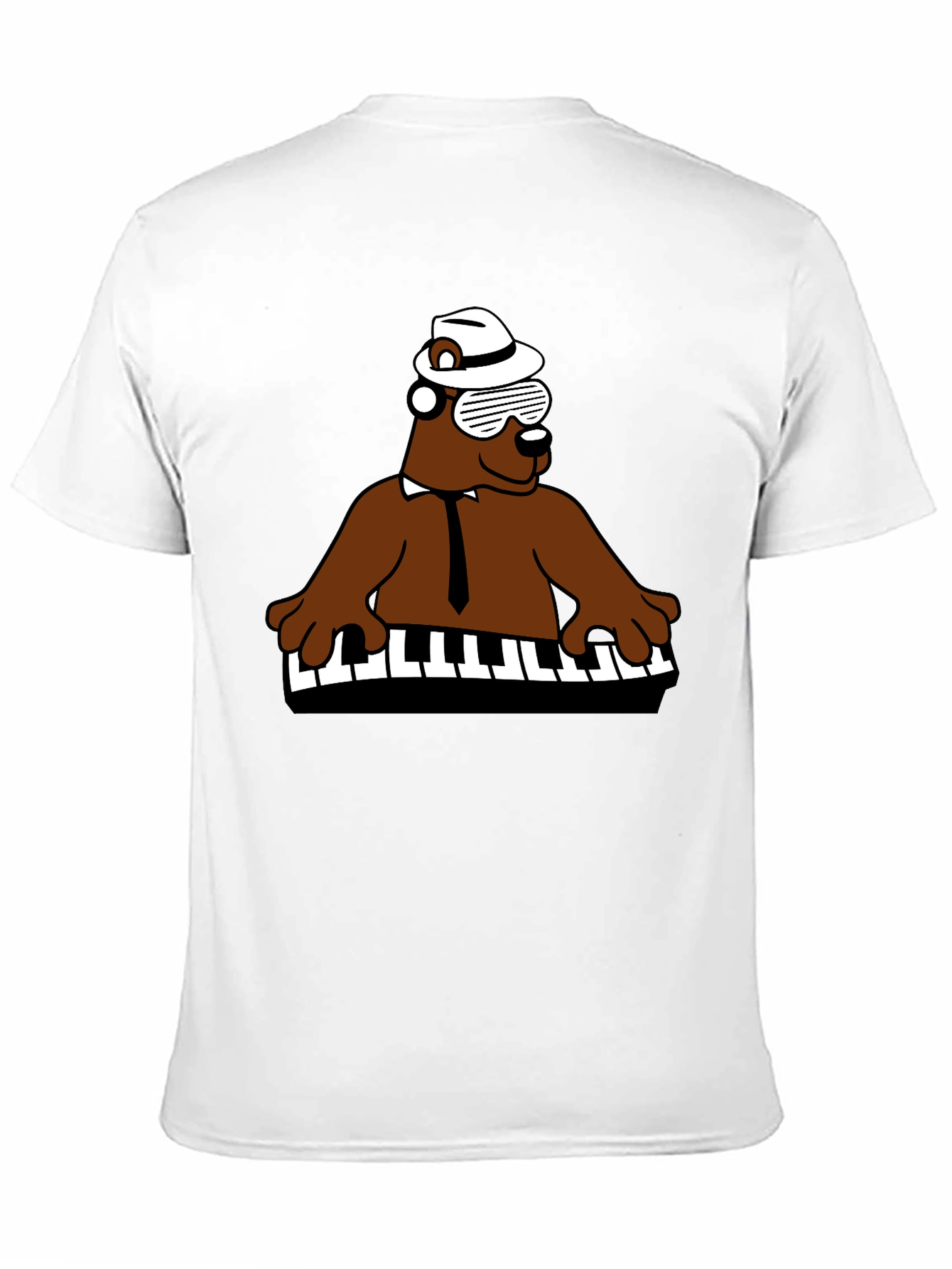 Cool Bear Piano Player T-Shirt - Black