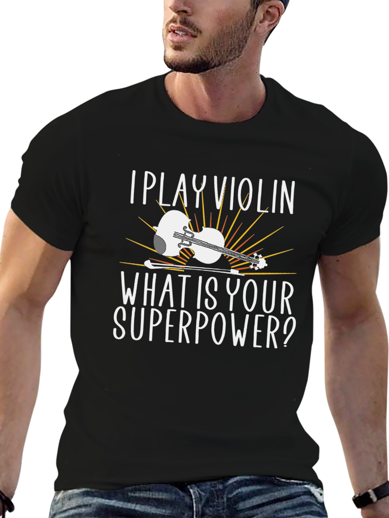 I Play Violin Graphic T-Shirt - Superpower Tee