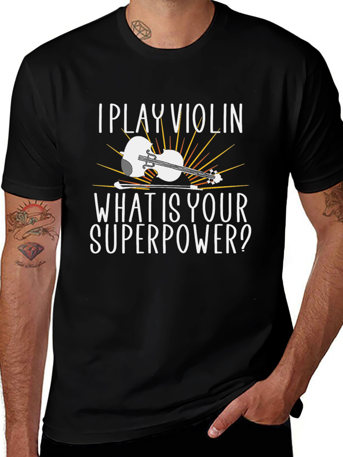I Play Violin Graphic T-Shirt - Superpower Tee