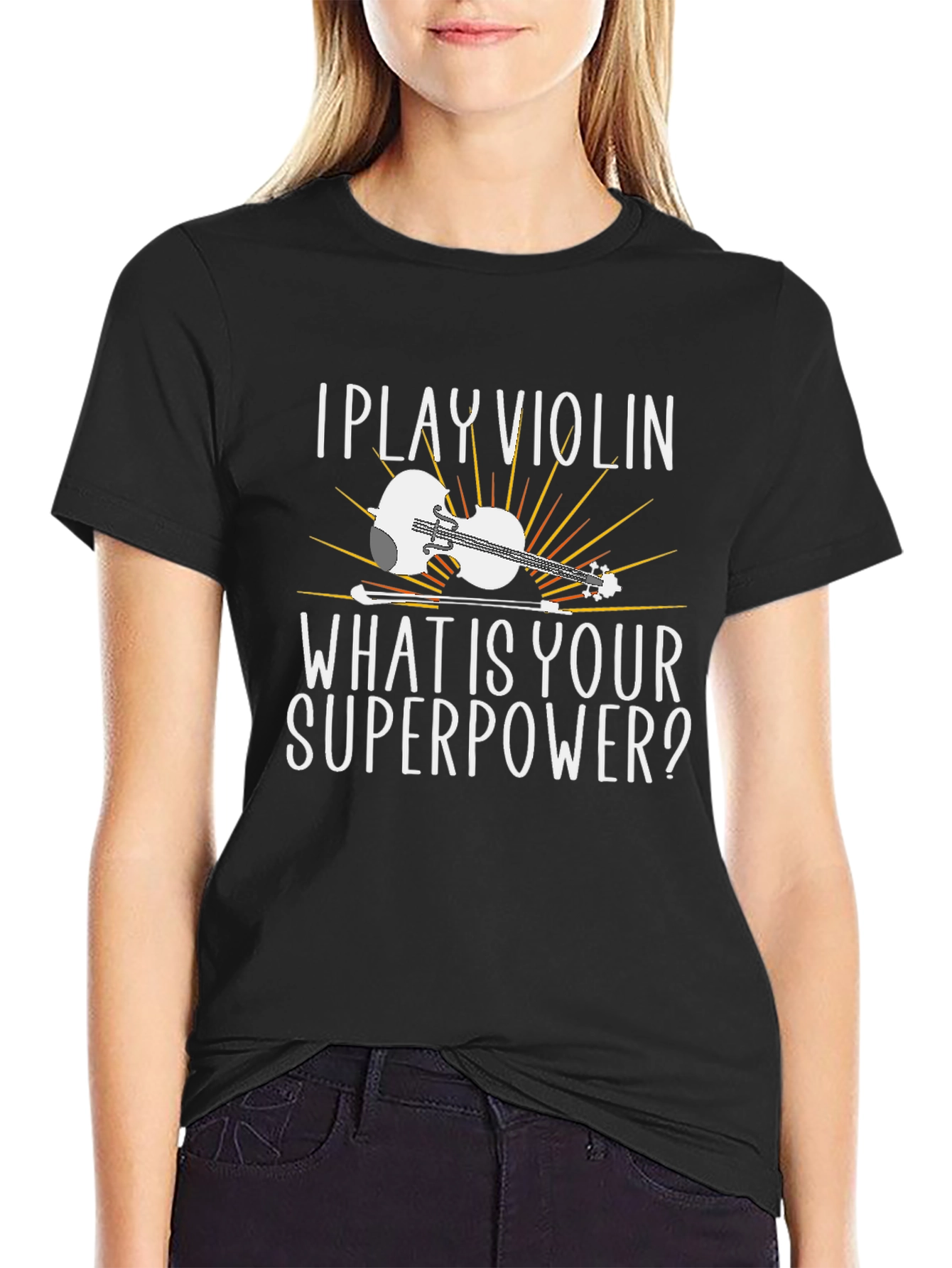 I Play Violin Graphic T-Shirt - Superpower Tee
