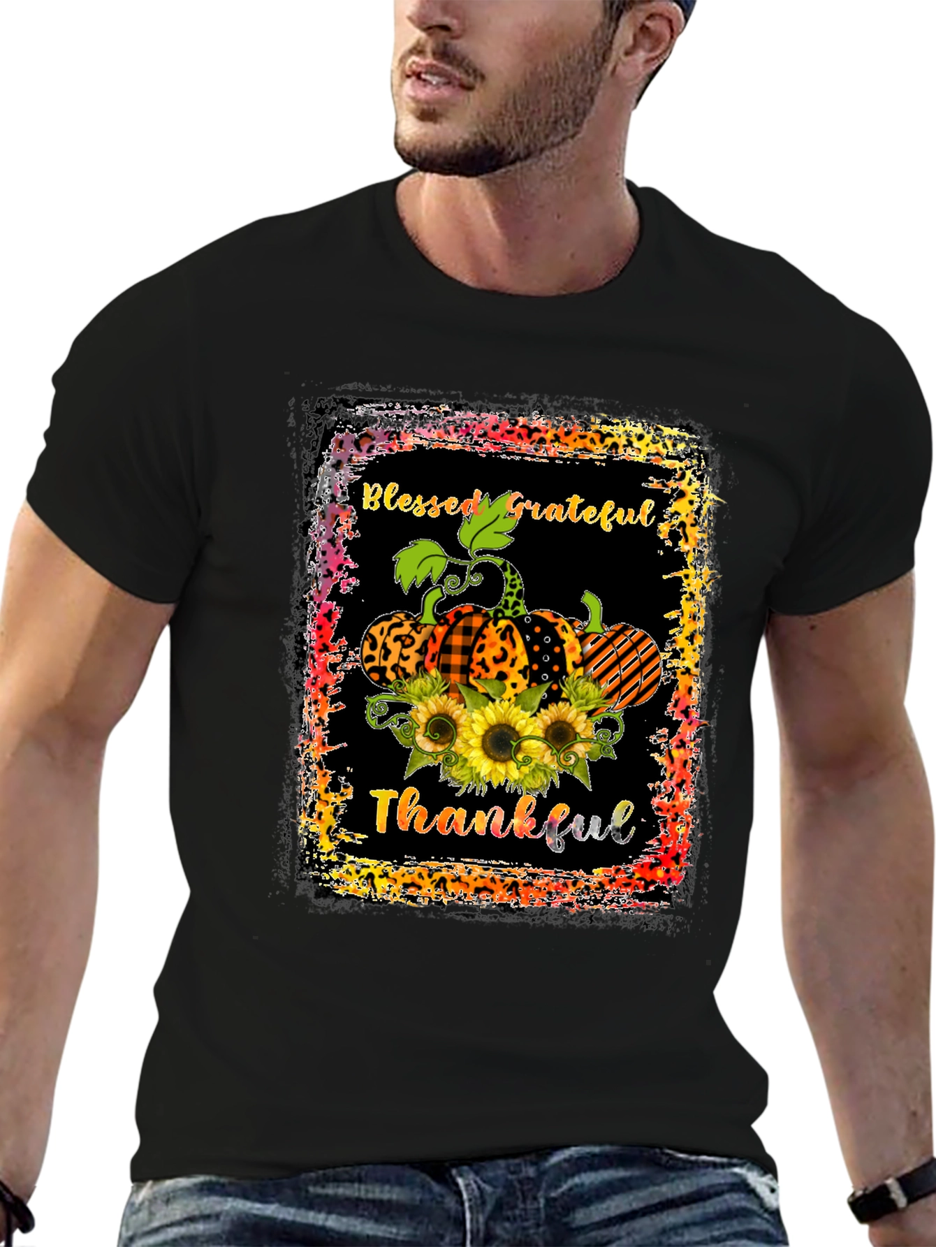 Blessed Grateful Thankful Pumpkin T-Shirt