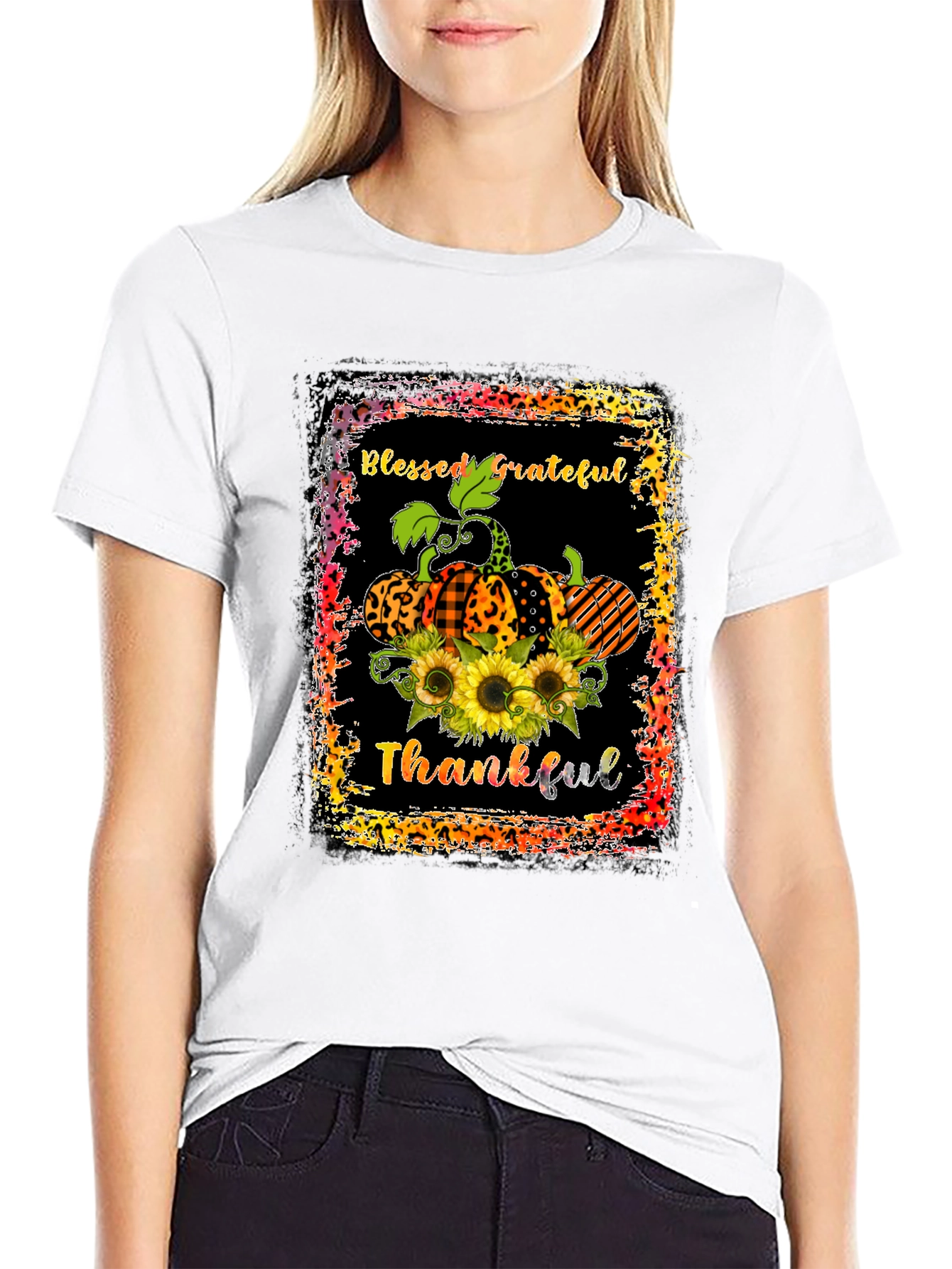 Blessed Grateful Thankful Pumpkin T-Shirt