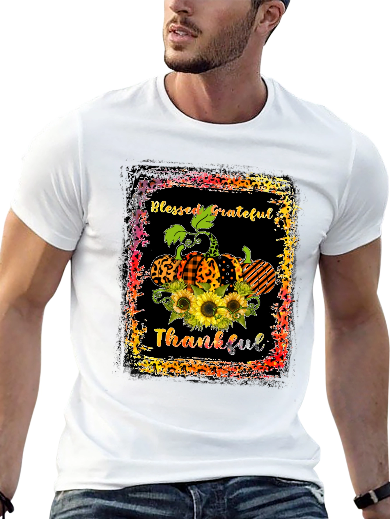 Blessed Grateful Thankful Pumpkin T-Shirt