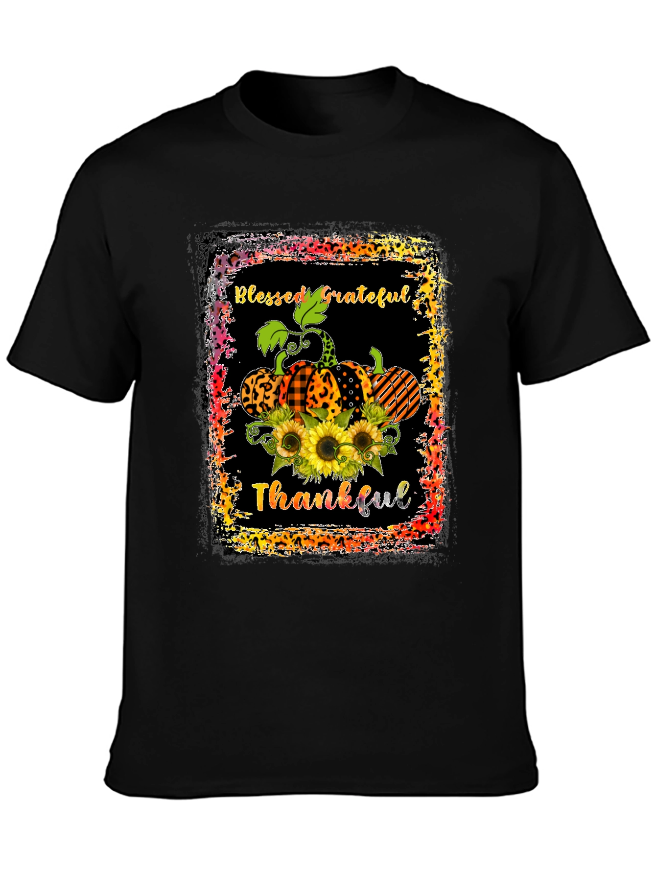 Blessed Grateful Thankful Pumpkin T-Shirt