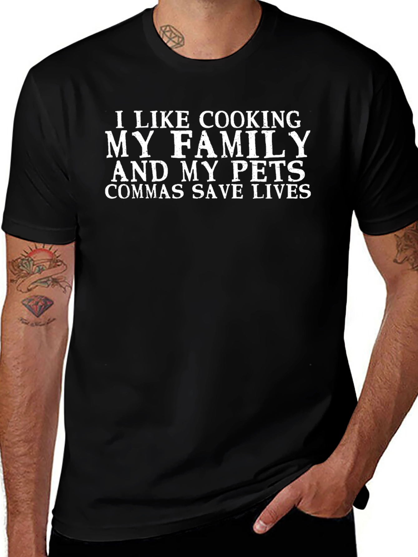 Funny Grammar T-Shirt: Commas Save Lives