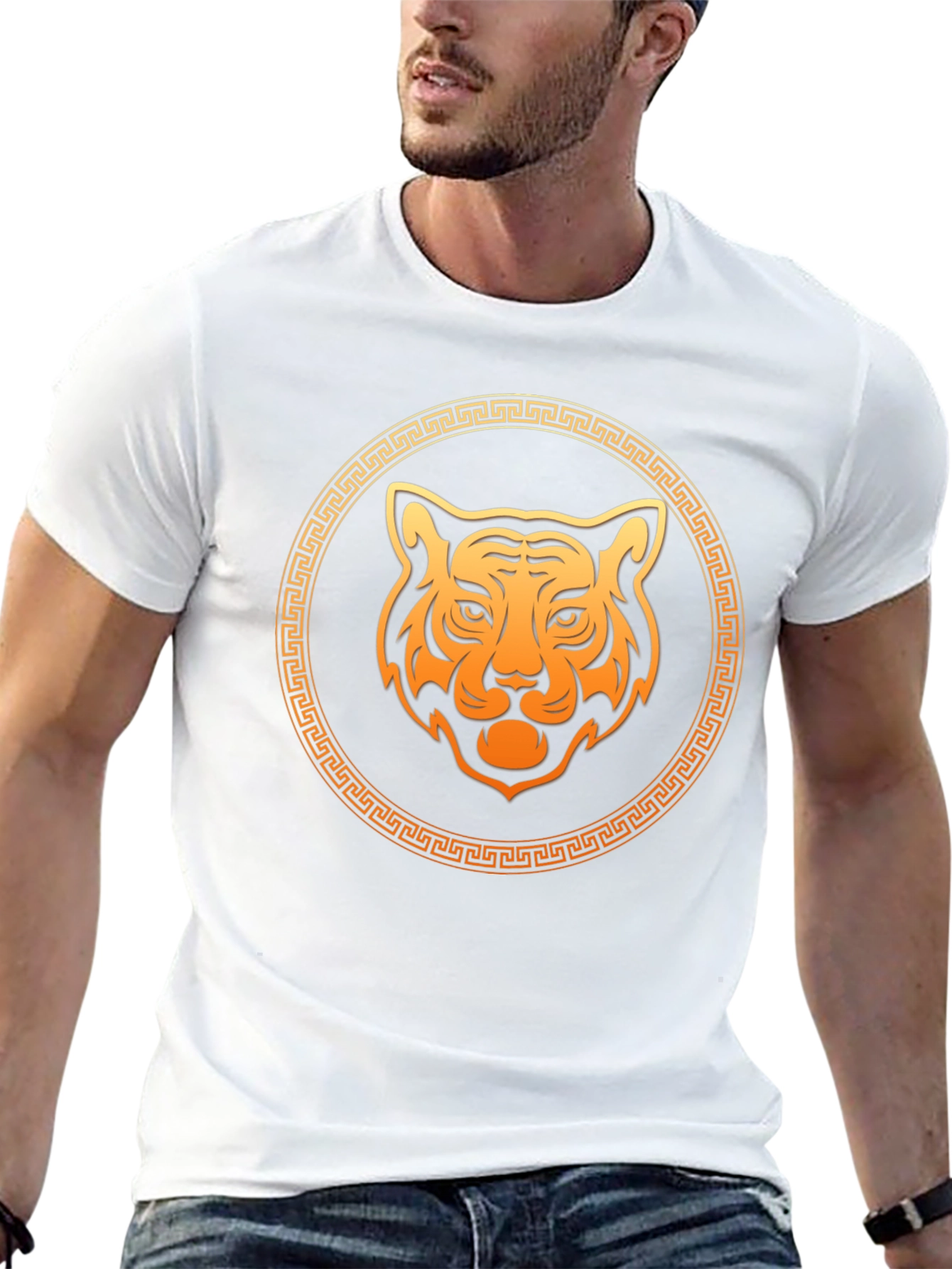 Tiger Graphic Black Tee - Trendy Mens T-Shirt