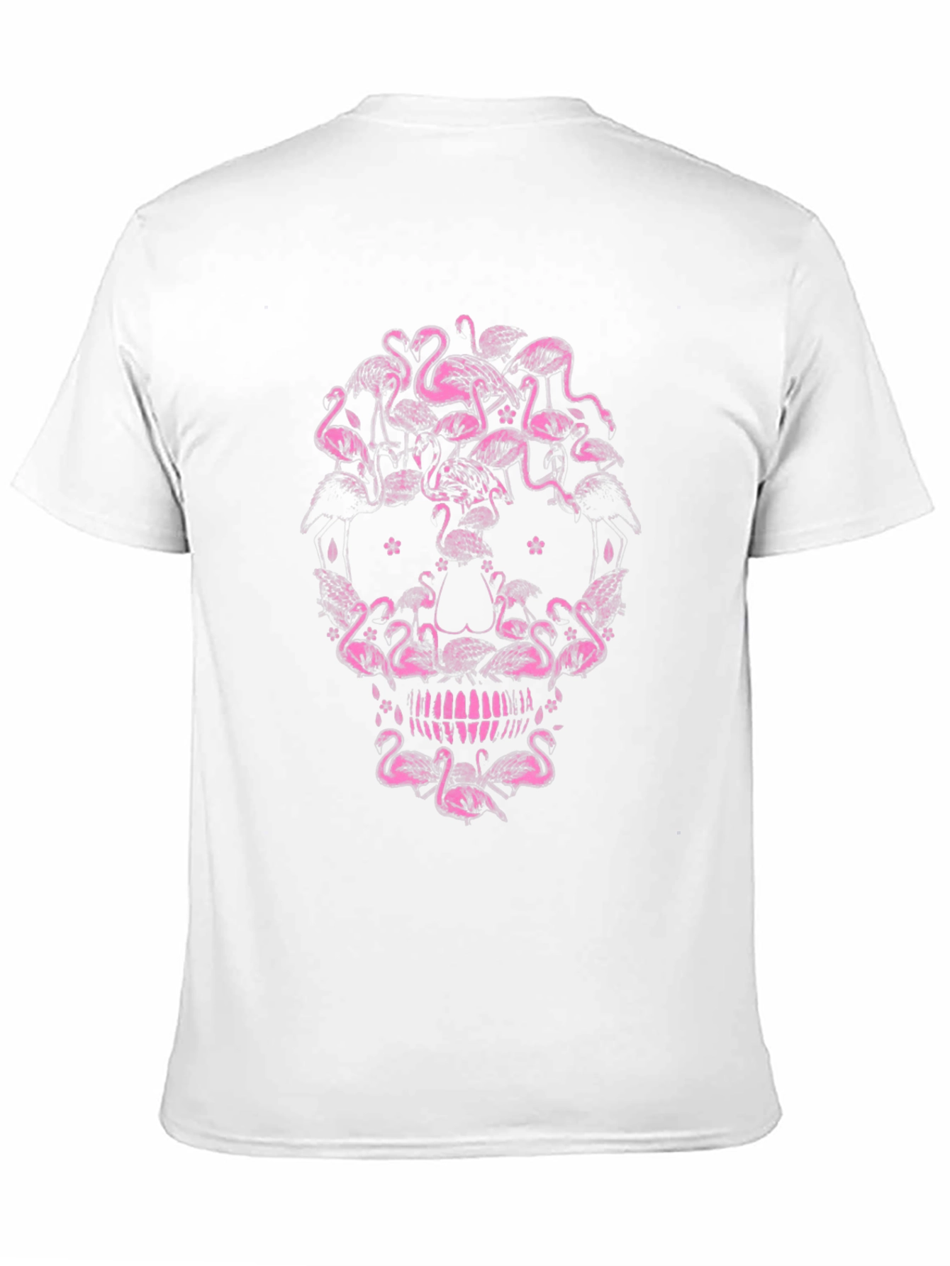 Flamingo Skull Graphic Tee - Unique Pink Design