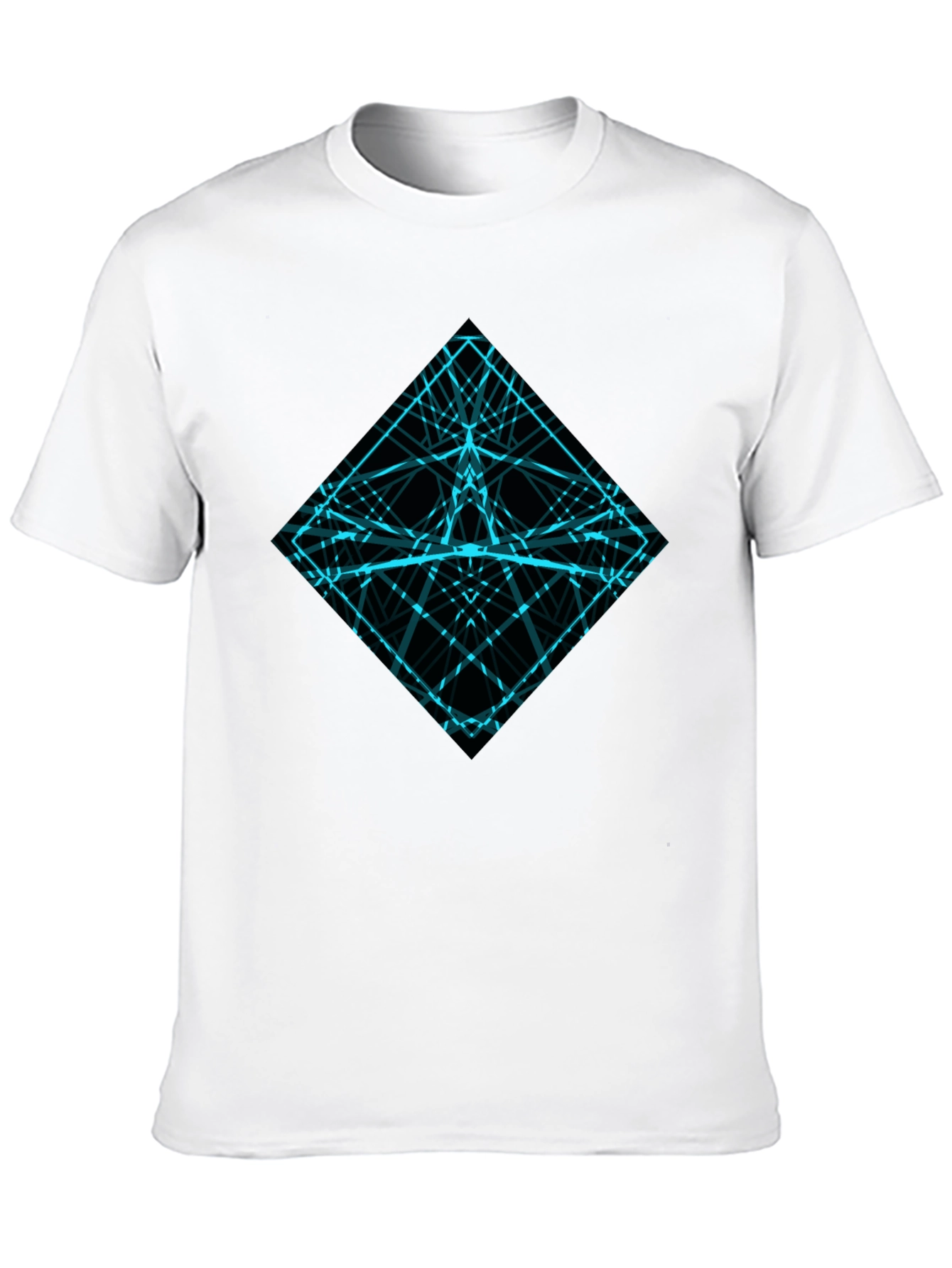 Geometric Lines Graphic Tee - Mens Black Shirt