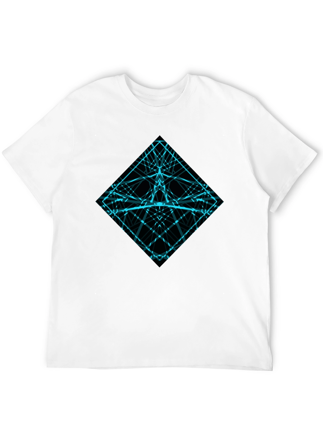 Geometric Lines Graphic Tee - Mens Black Shirt