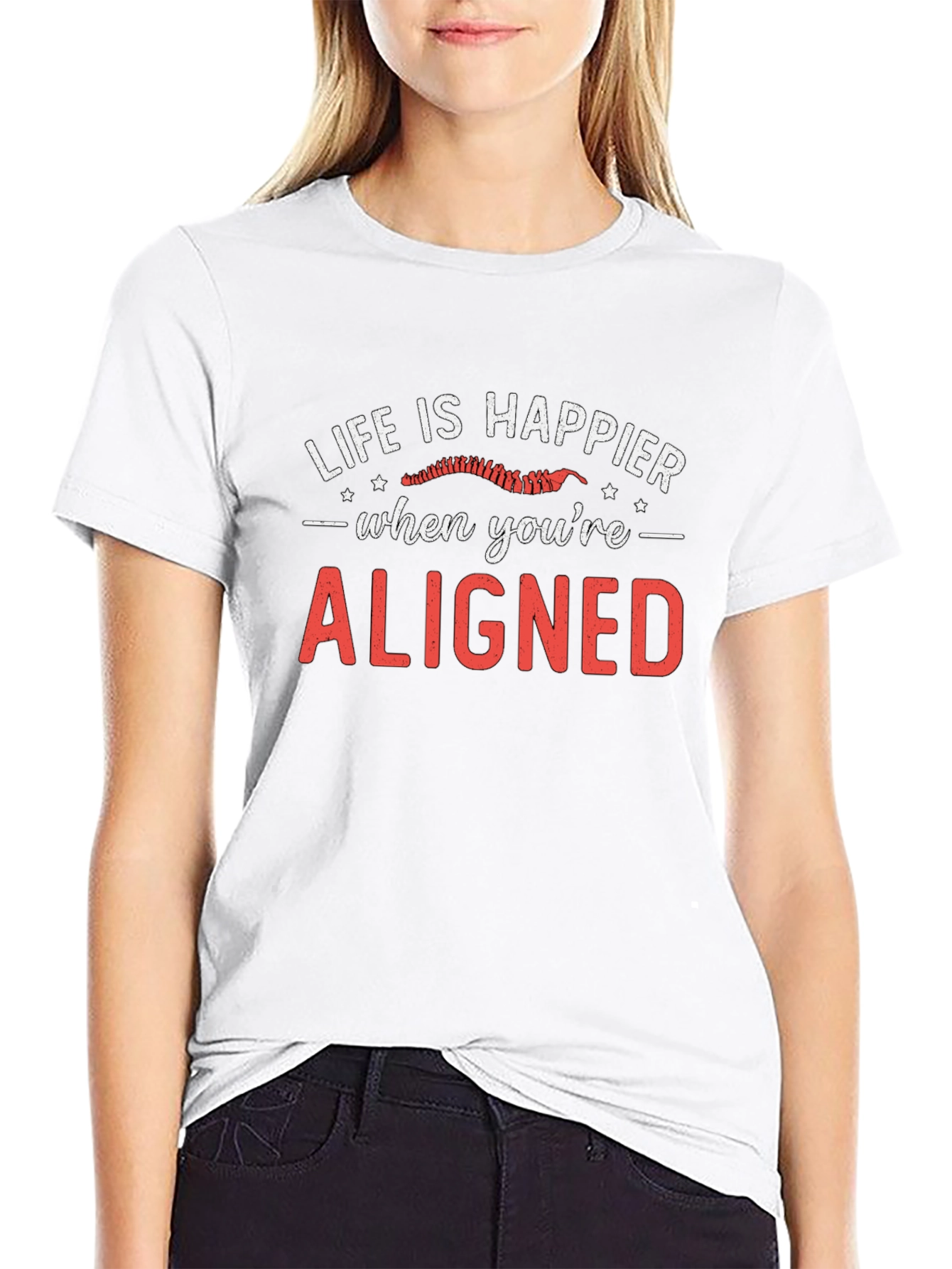 Life is Happier Aligned Graphic Tee