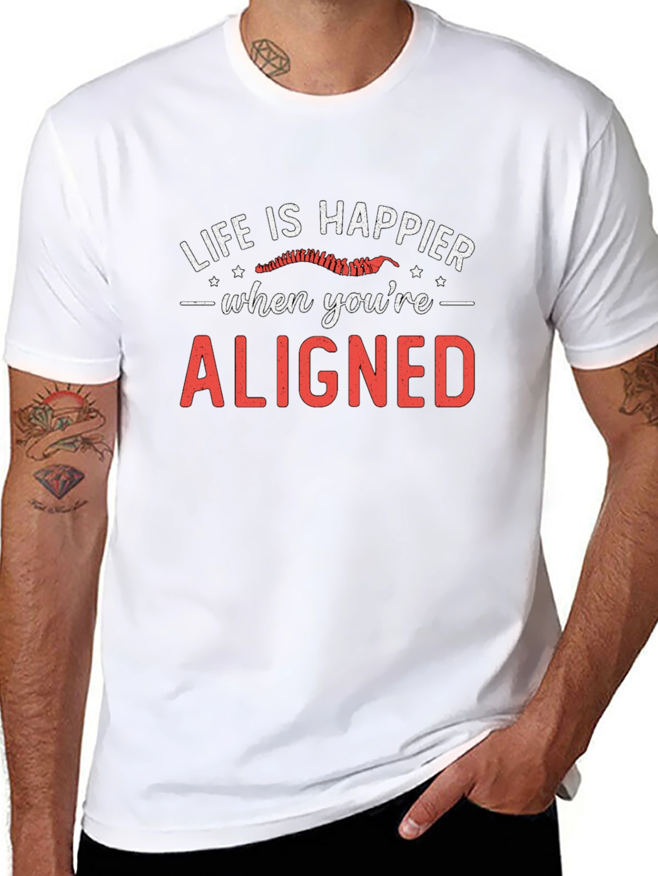 Life is Happier Aligned Graphic Tee