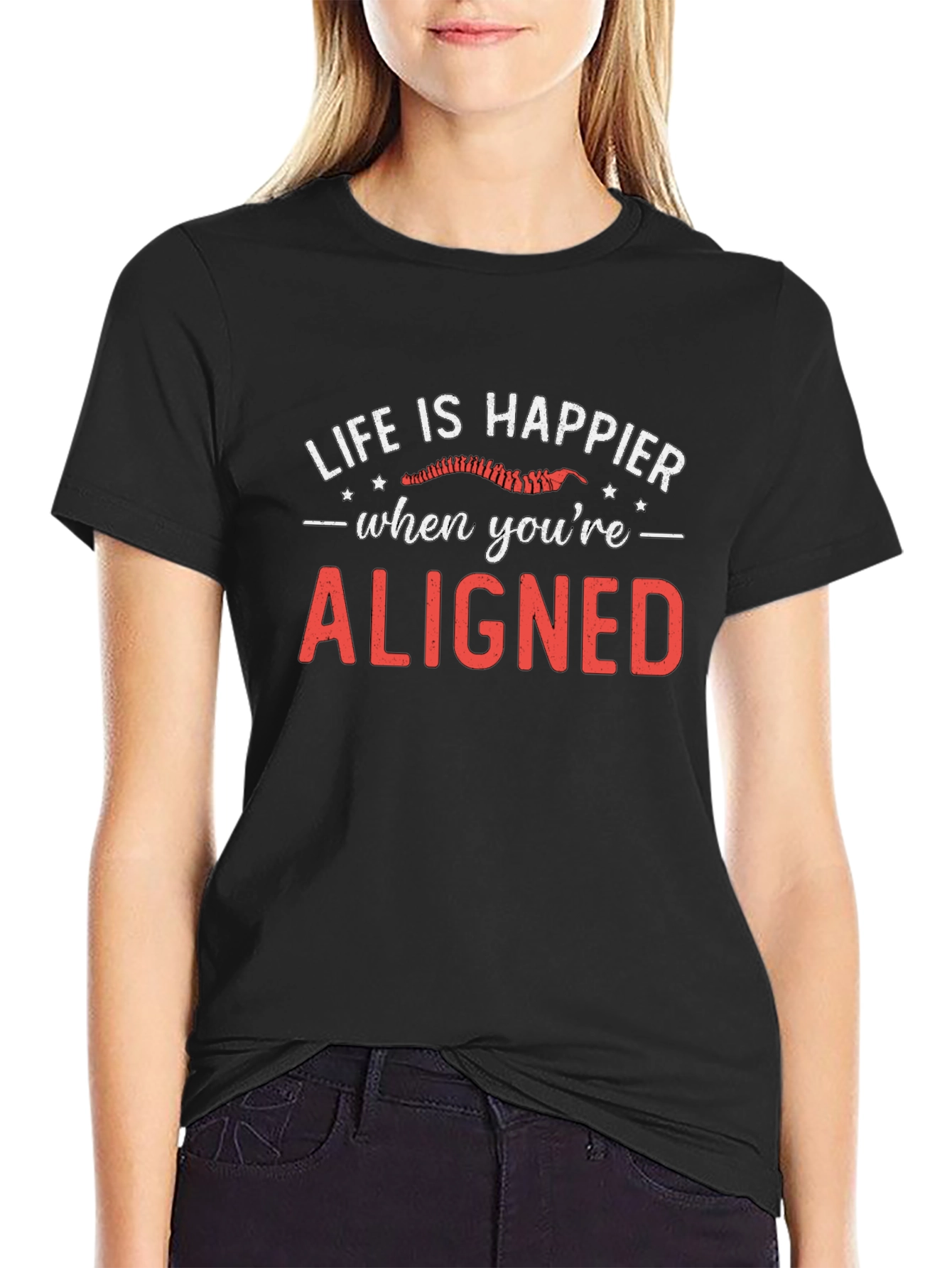 Life is Happier Aligned Graphic Tee