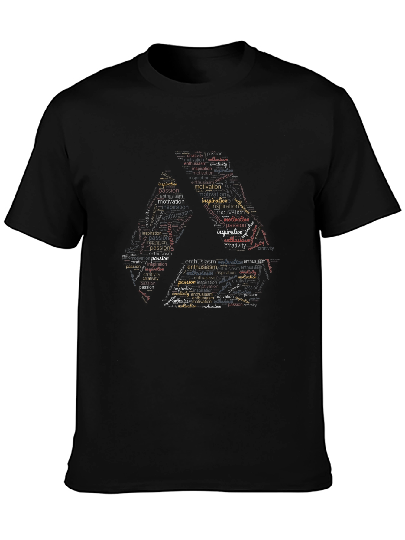 Inspirational Word Art Mens Black T-Shirt