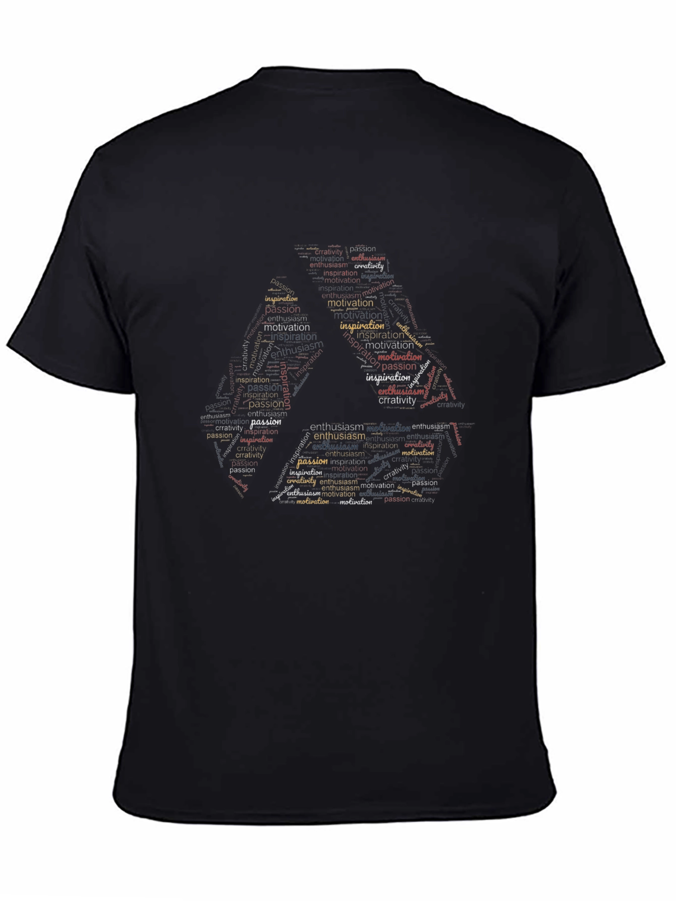 Inspirational Word Art Mens Black T-Shirt