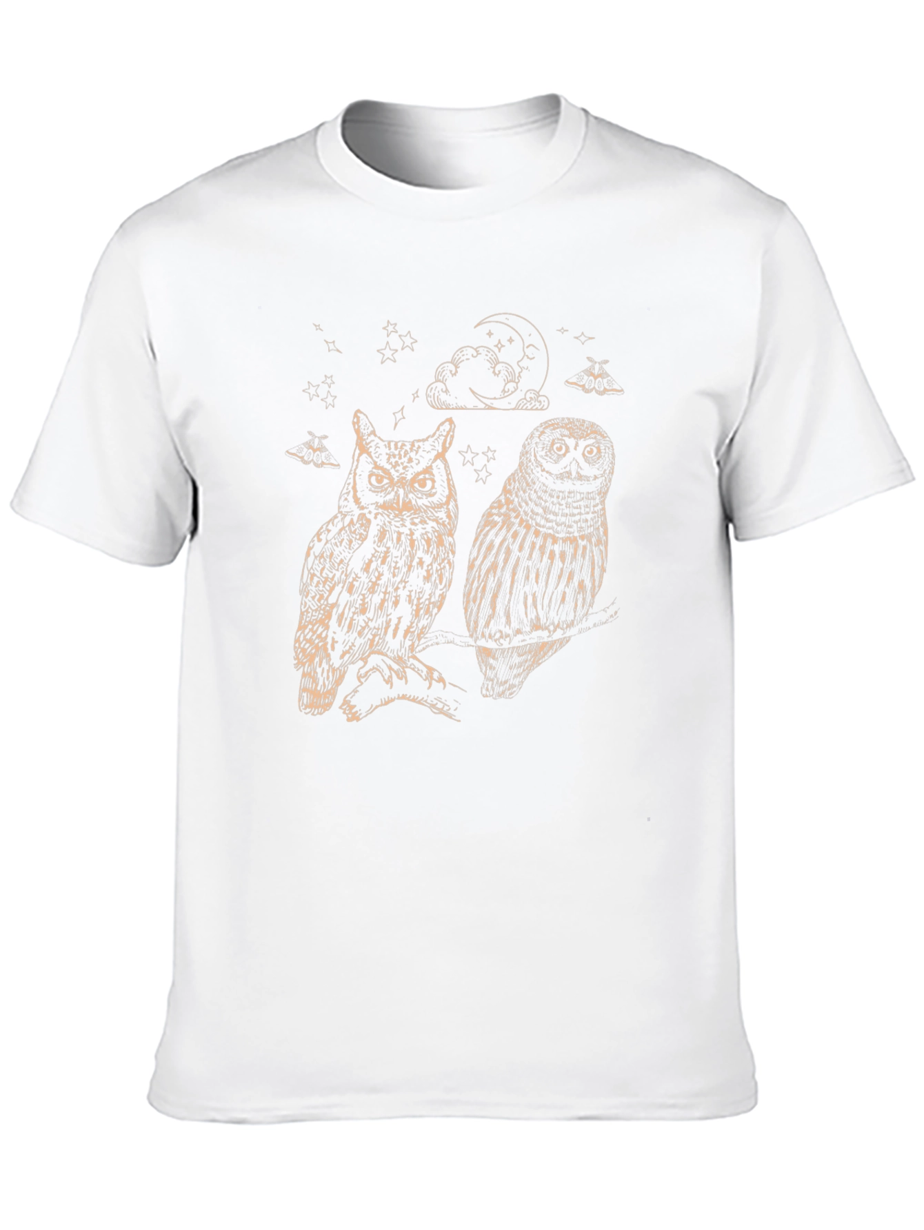 Two Owls Graphic Print Black T-Shirt