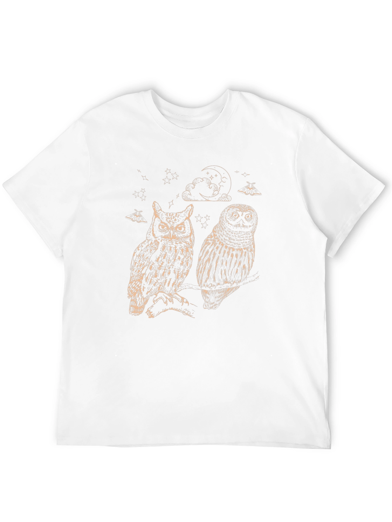 Two Owls Graphic Print Black T-Shirt