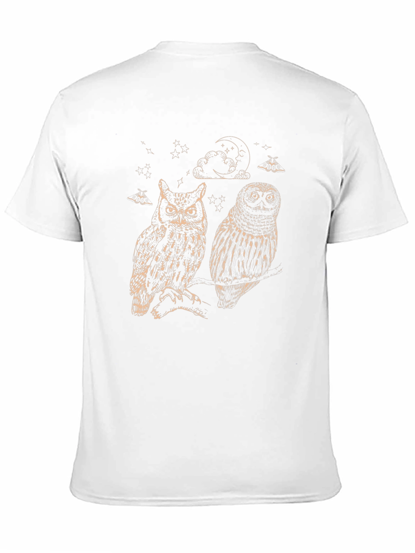 Two Owls Graphic Print Black T-Shirt