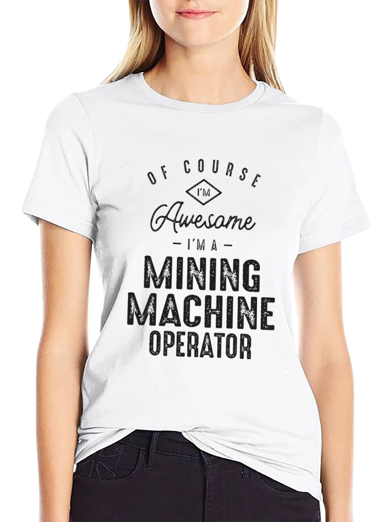 Mining Machine Operator Black Graphic Tee