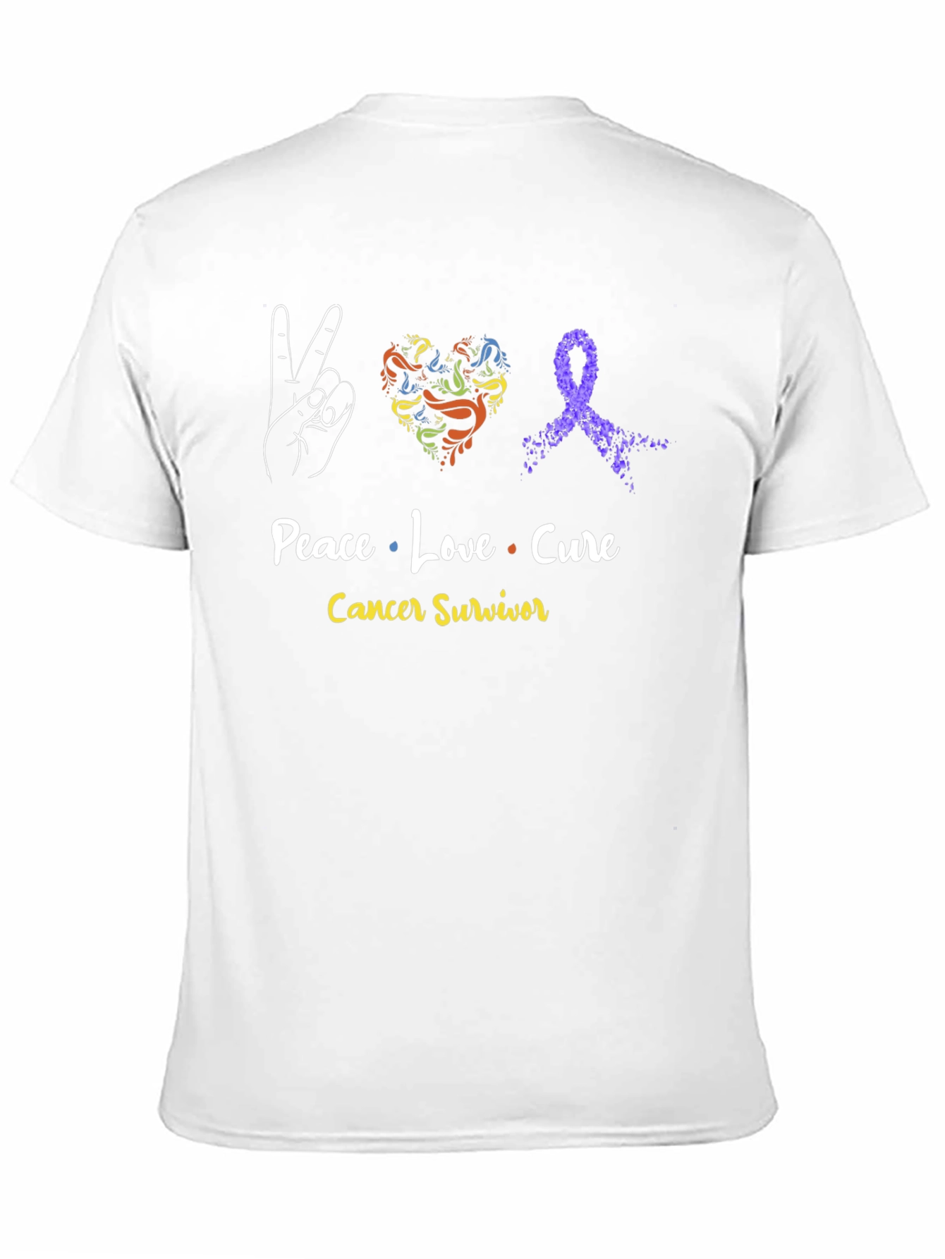 Peace Love Cure Cancer Survivor T-Shirt