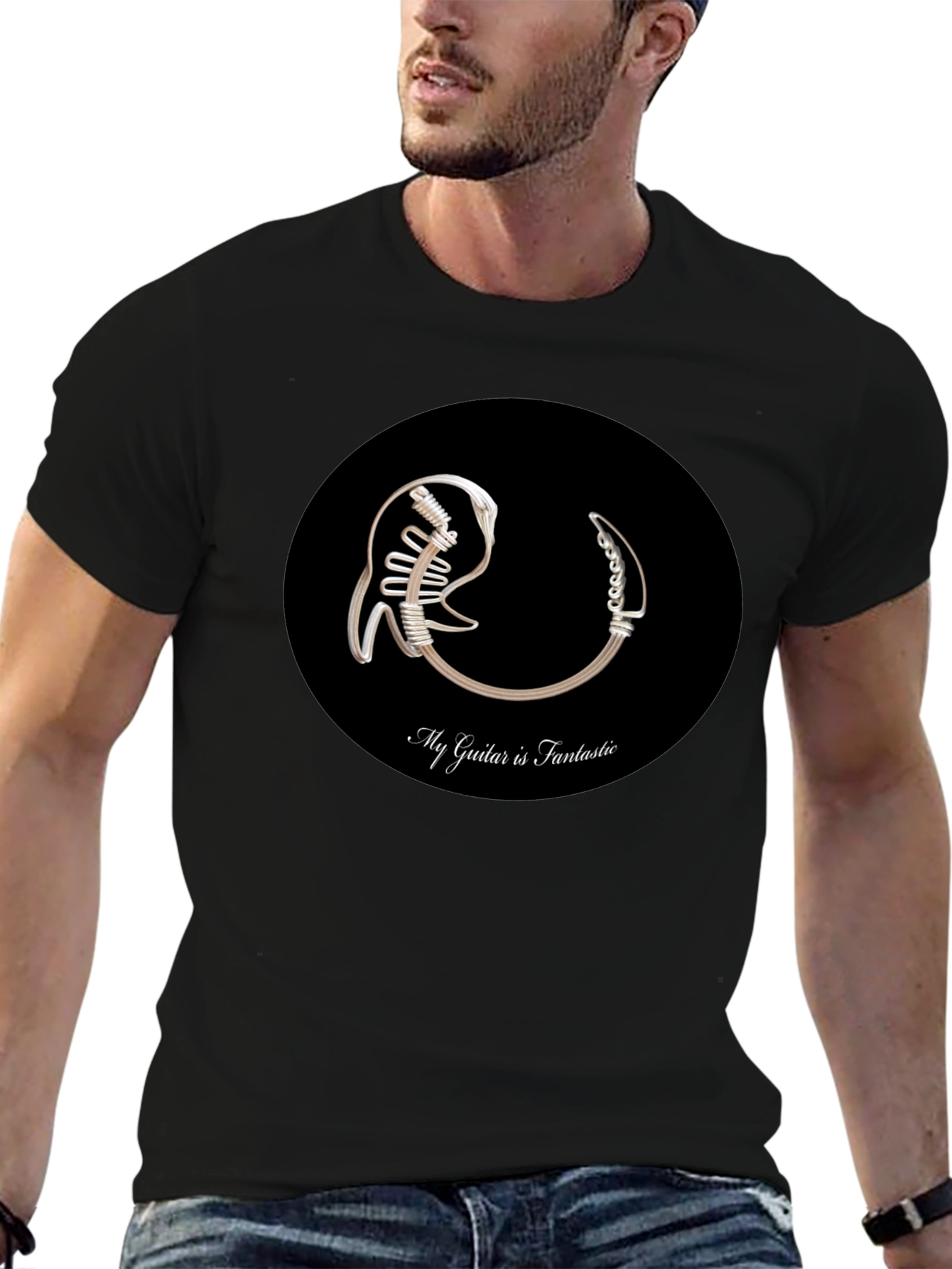 My Guitar is Fantastic Black T-Shirt