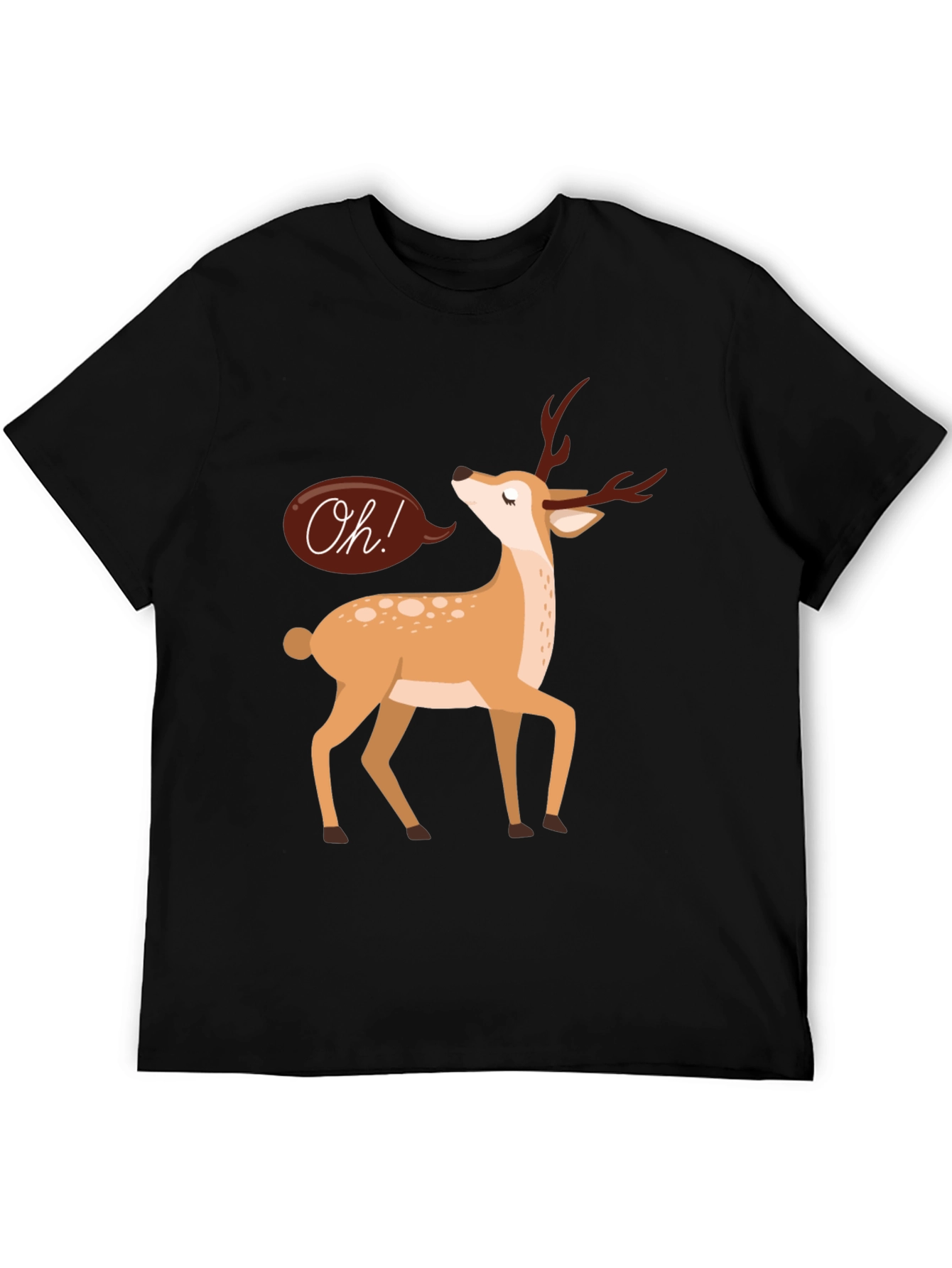 Oh Deer T-Shirt - Black Cotton Graphic Tee