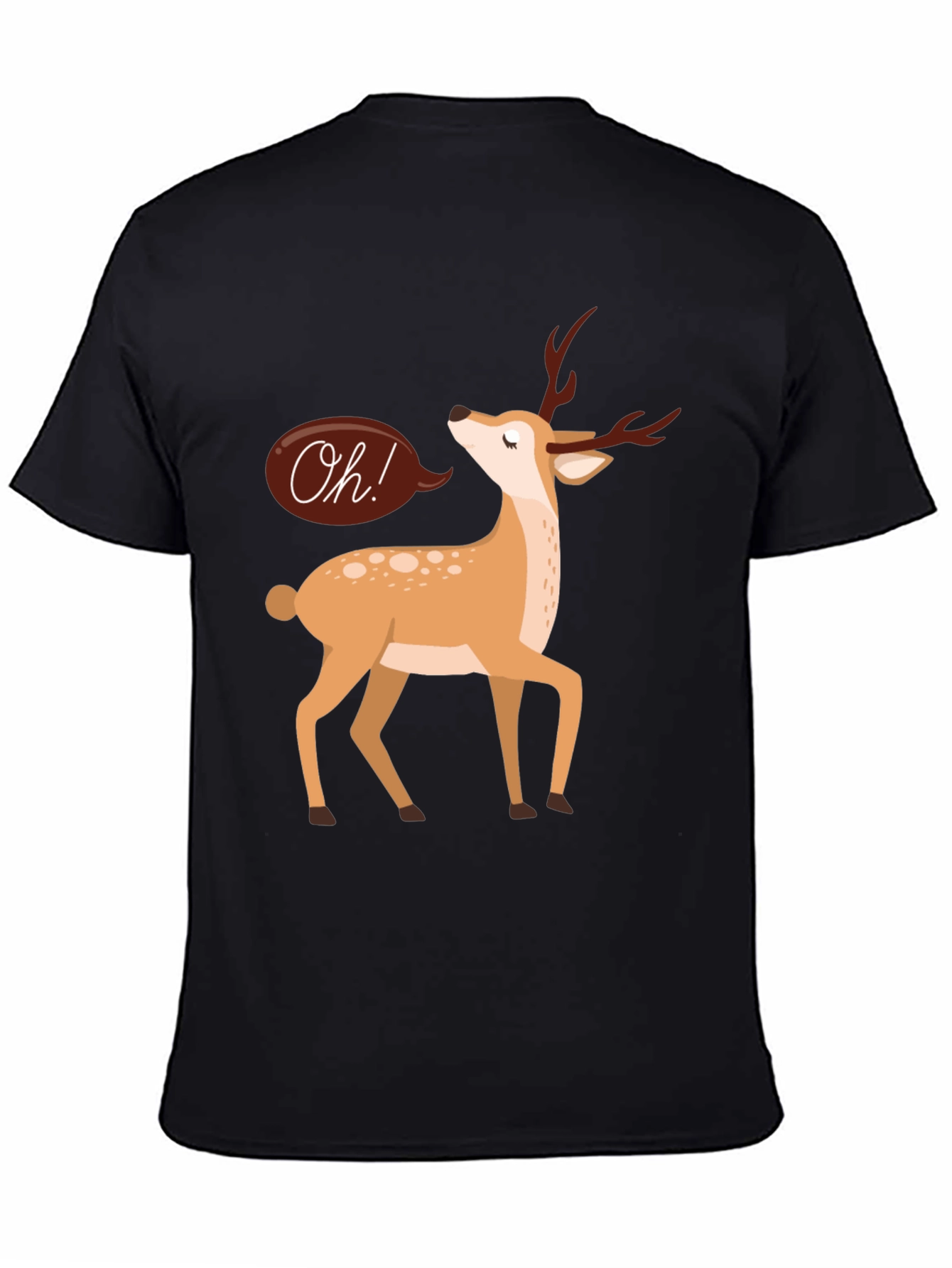 Oh Deer T-Shirt - Black Cotton Graphic Tee
