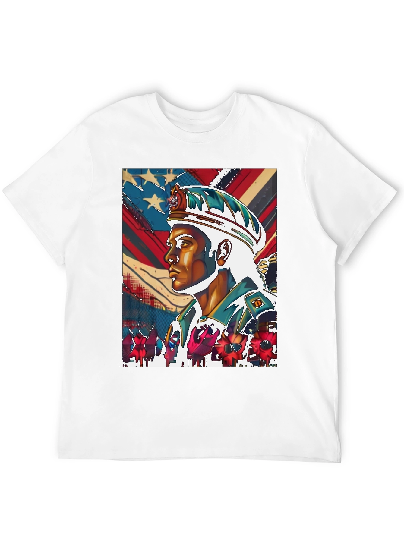 Patriotic Soldier Graphic Tee - Black