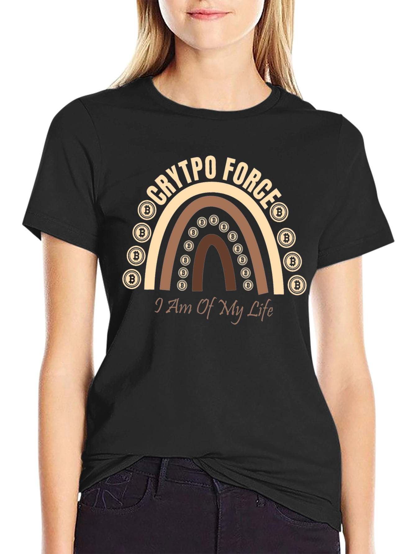 Crypto Force Bitcoin Rainbow T-Shirt
