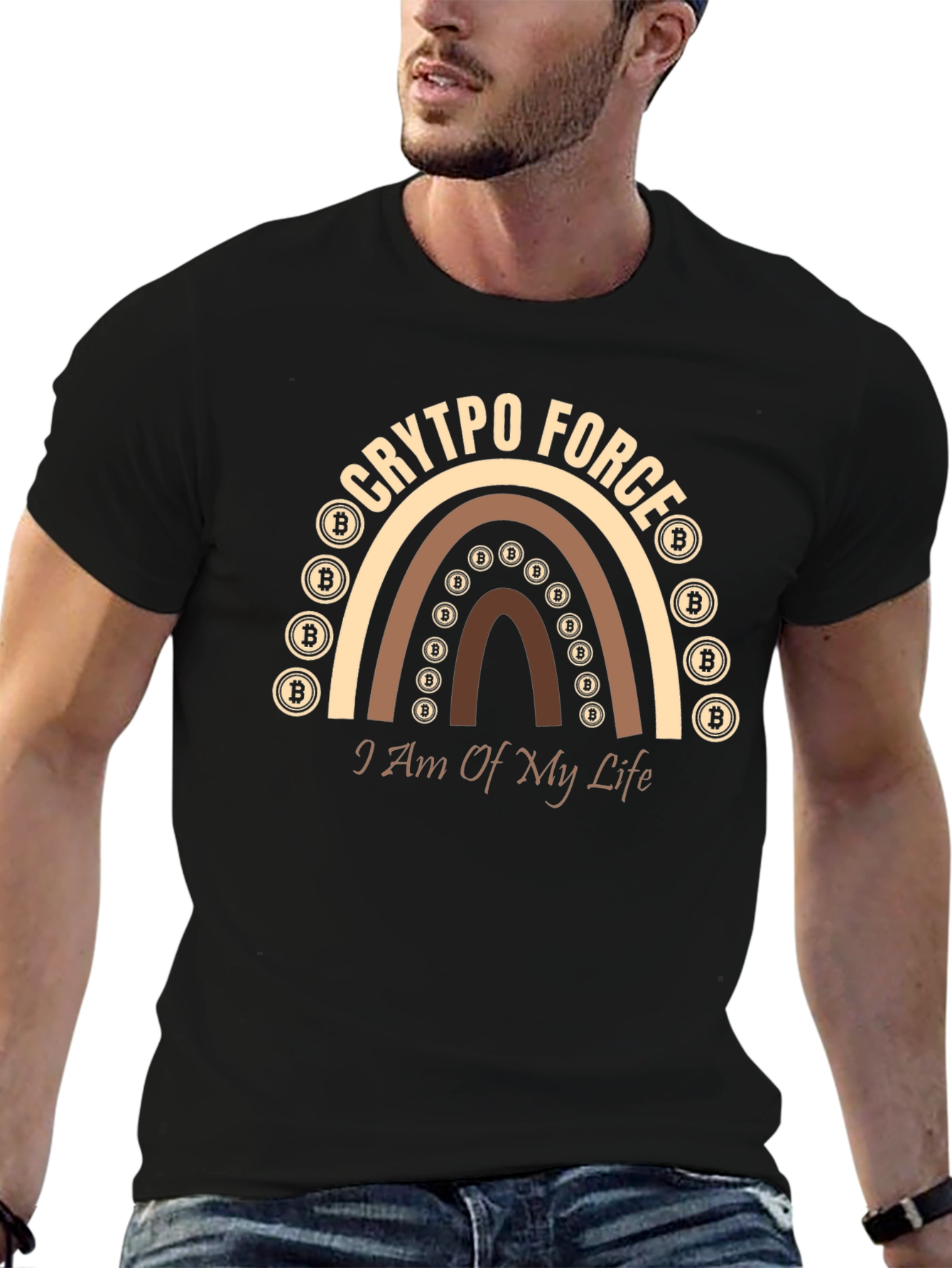 Crypto Force Bitcoin Rainbow T-Shirt