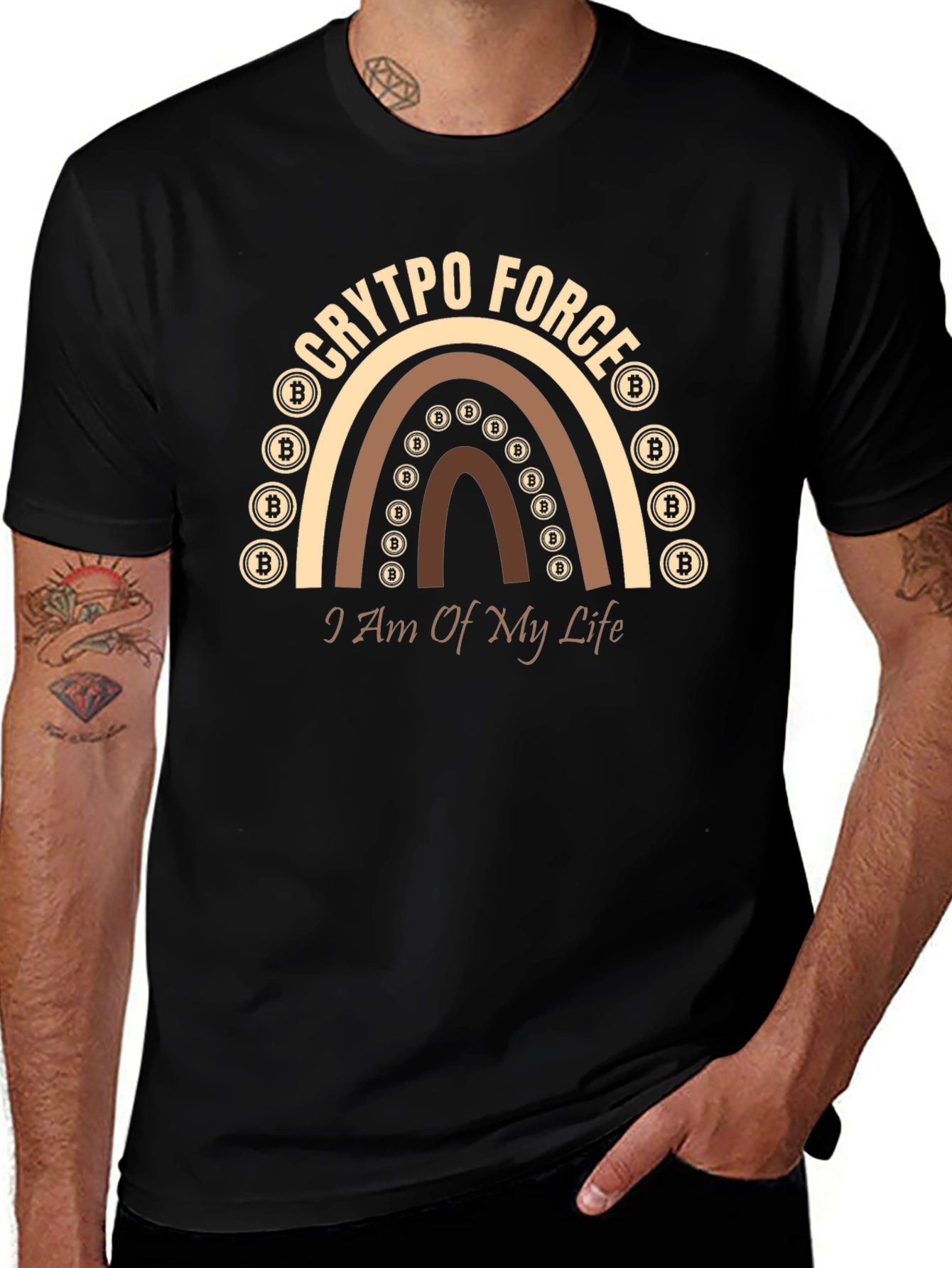 Crypto Force Bitcoin Rainbow T-Shirt