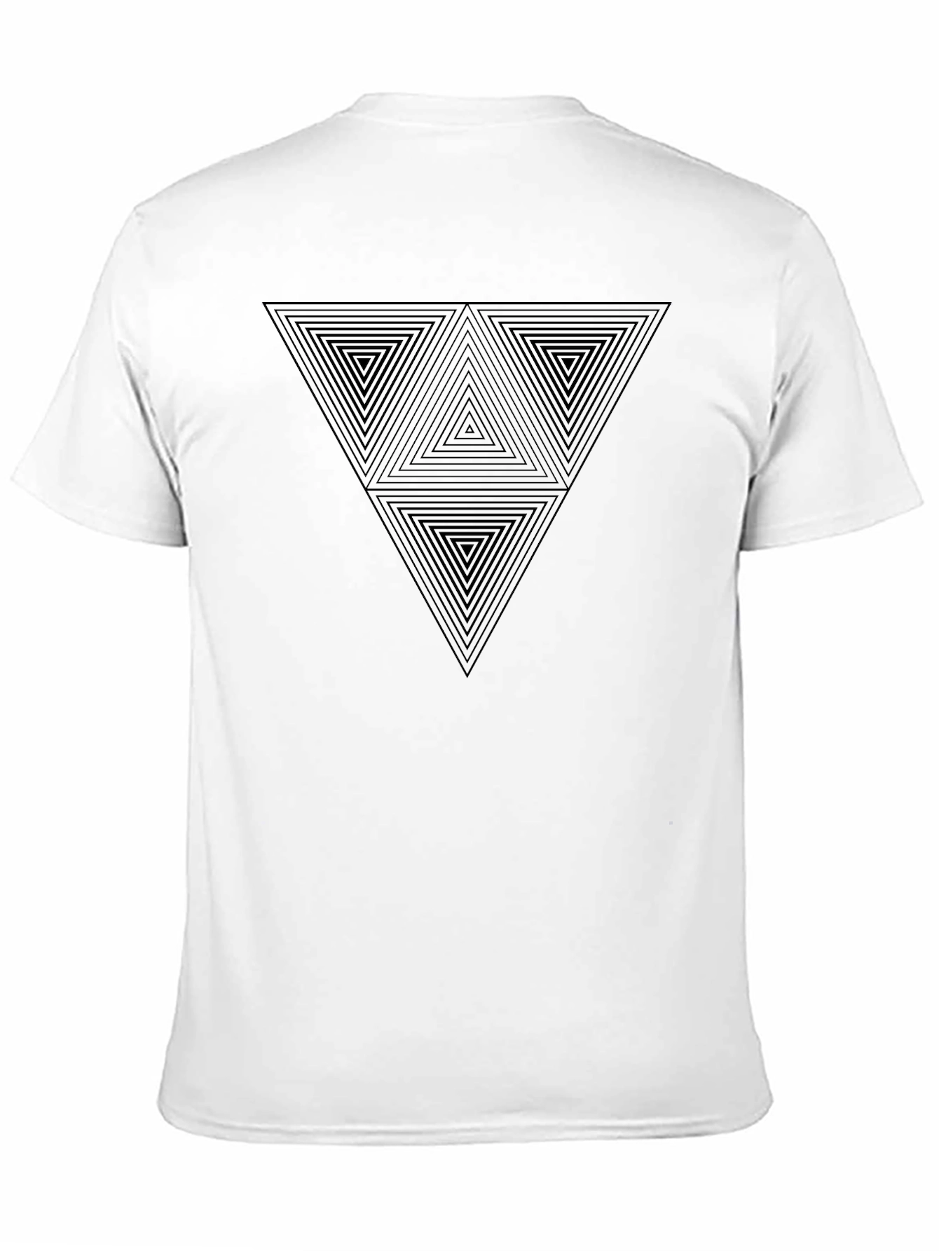 Geometric Triangle Graphic Print Mens Black T-Shirt