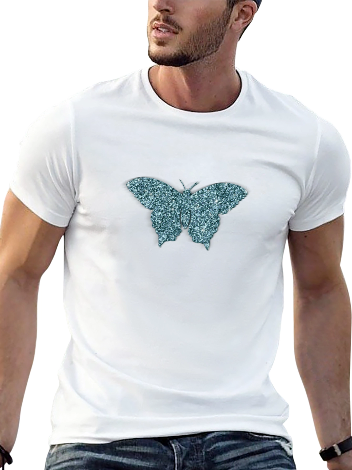 Butterfly Graphic Tee - Mens Black T-Shirt