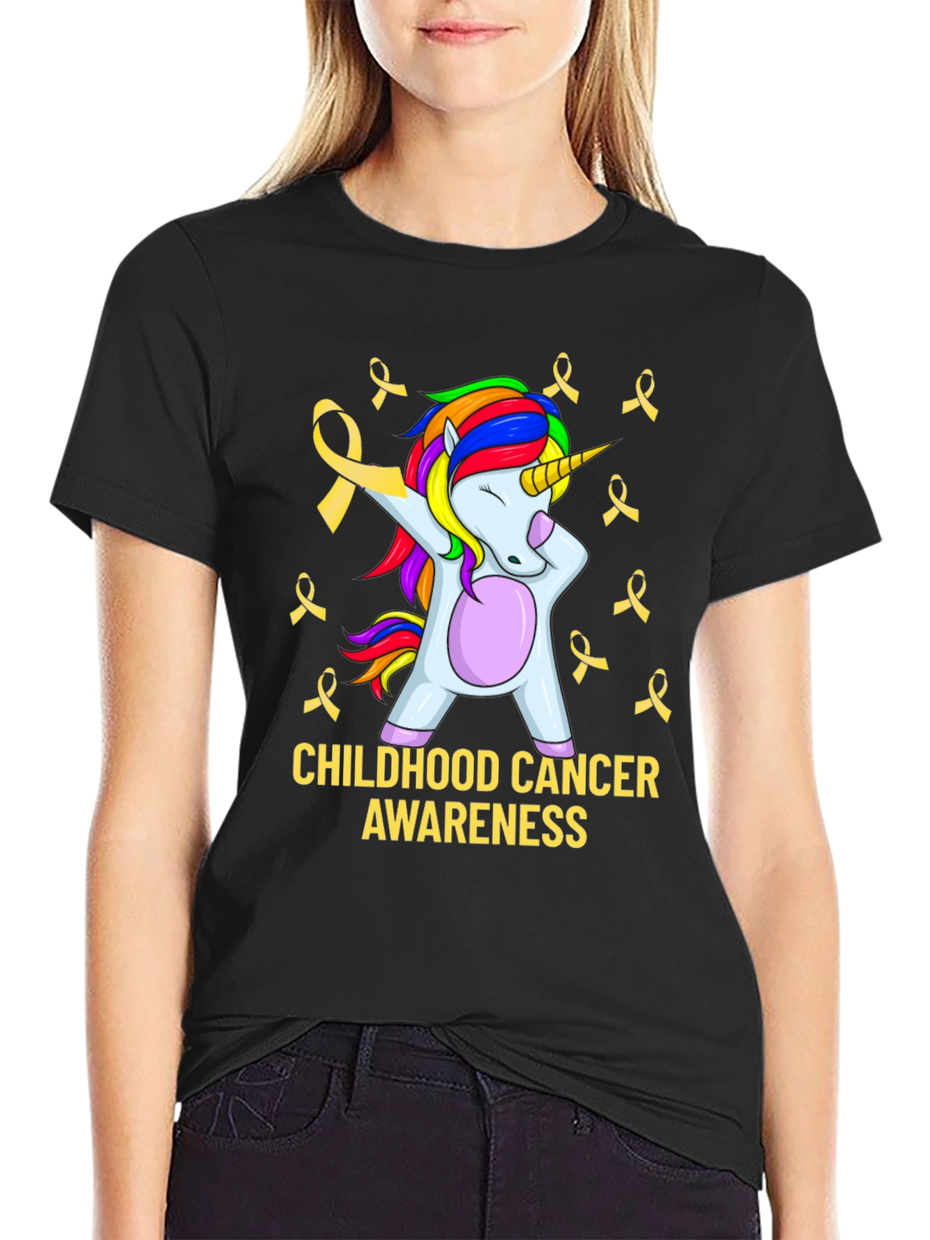 Childhood Cancer Awareness Unicorn T-Shirt