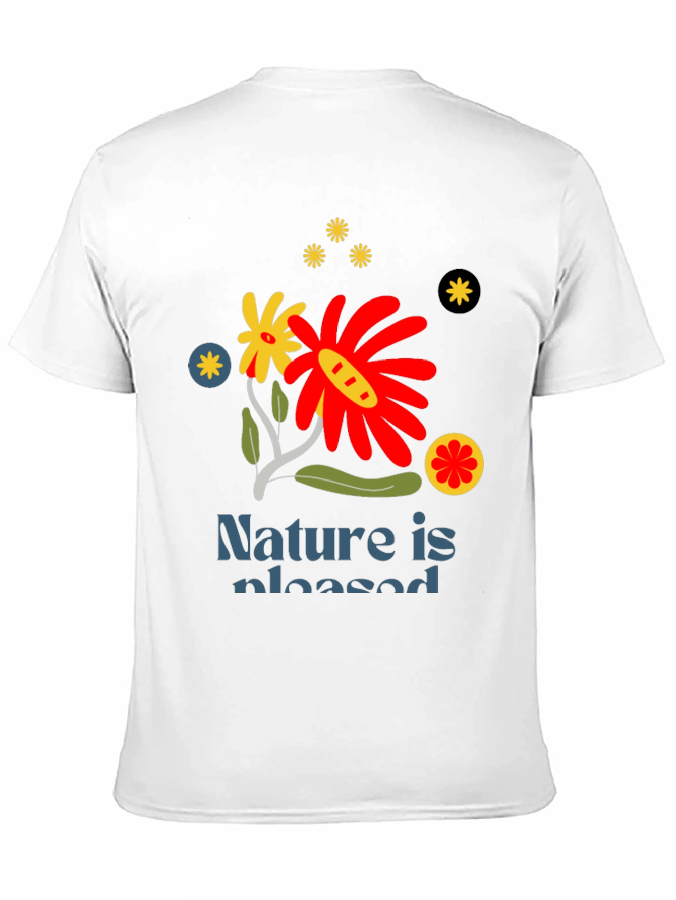 Nature Is Pleased Graphic Tee - Stylish Black T-Shirt