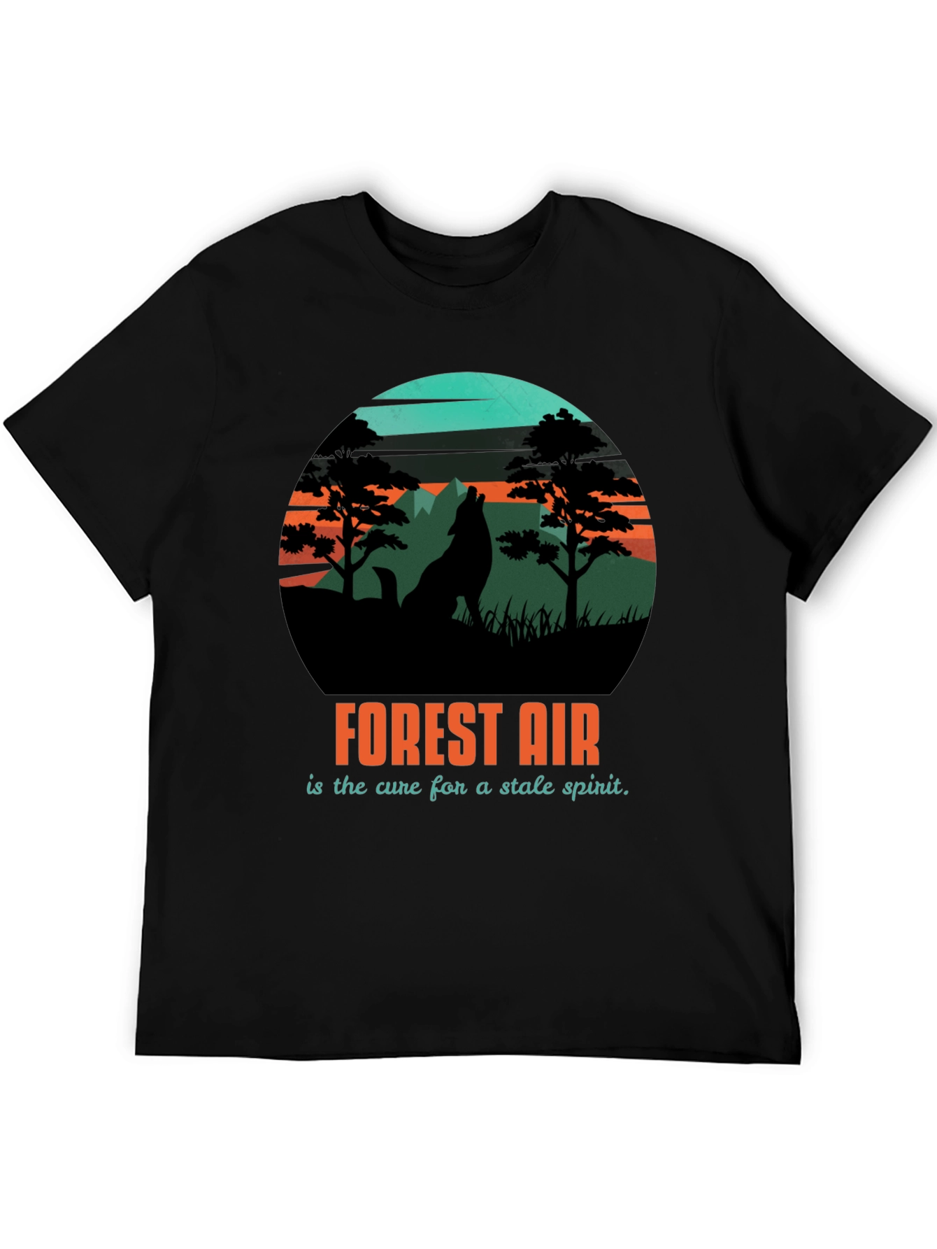 Forest Air Graphic Tee - Nature Wolf Design