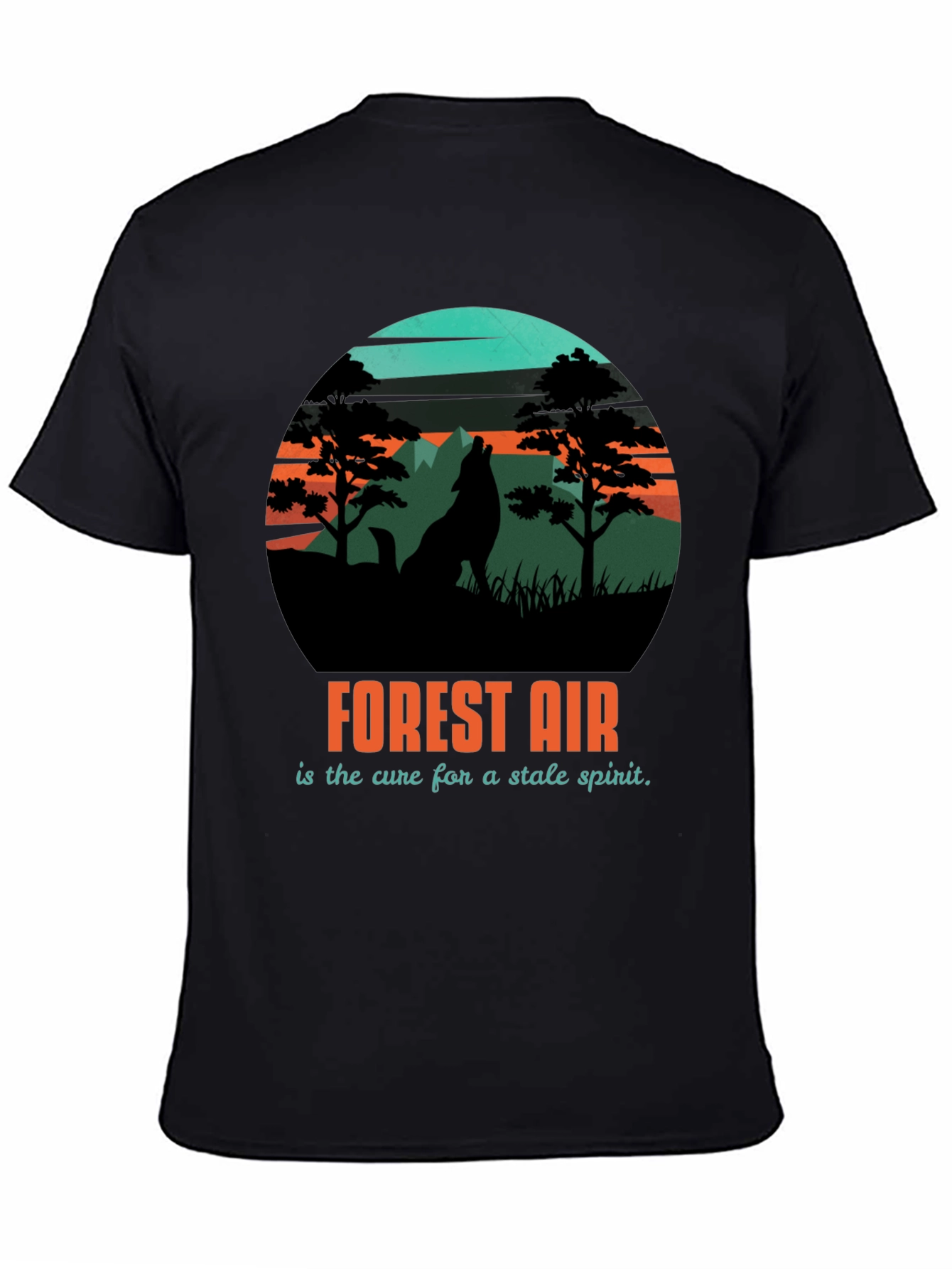 Forest Air Graphic Tee - Nature Wolf Design