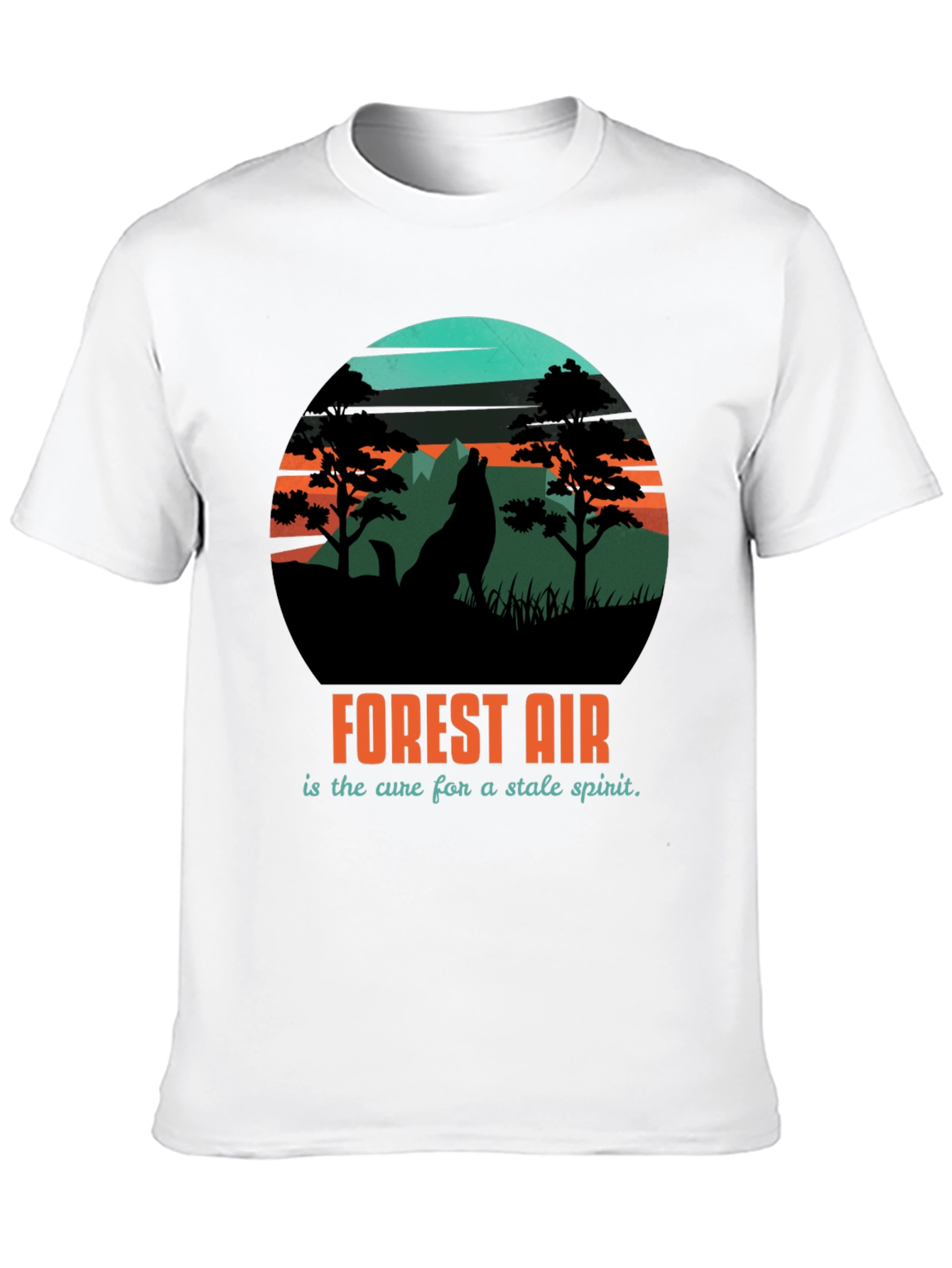 Forest Air Graphic Tee - Nature Wolf Design