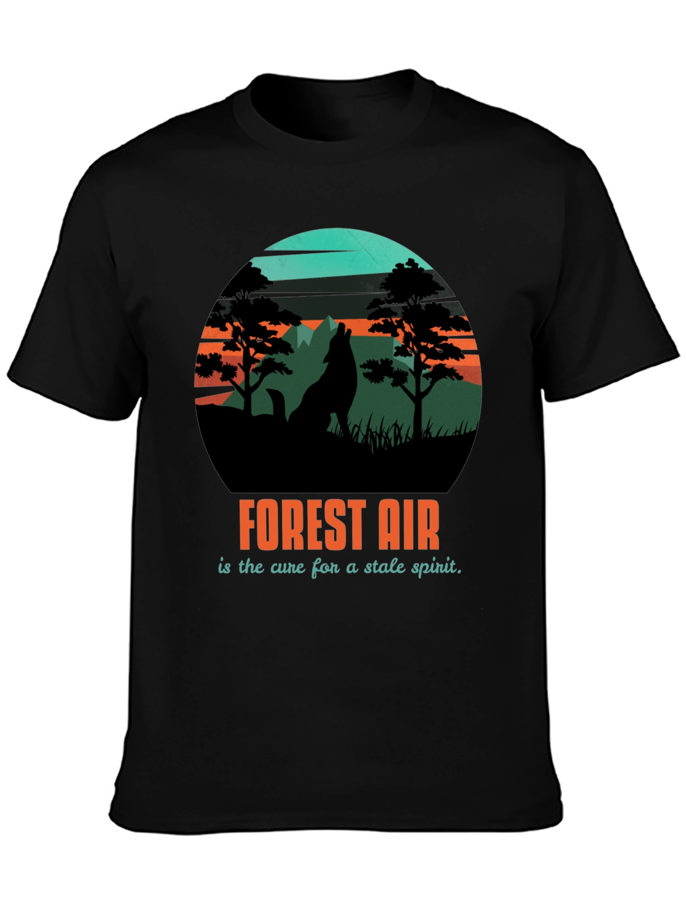 Forest Air Graphic Tee - Nature Wolf Design