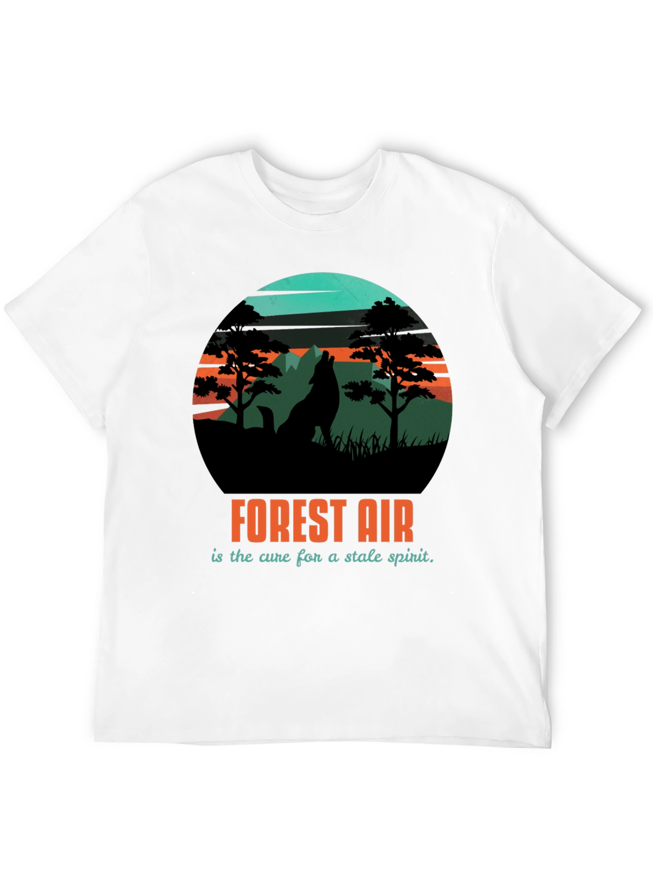 Forest Air Graphic Tee - Nature Wolf Design