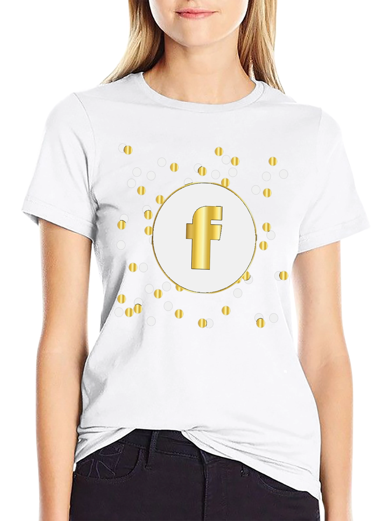 Gold F Logo Black T-Shirt