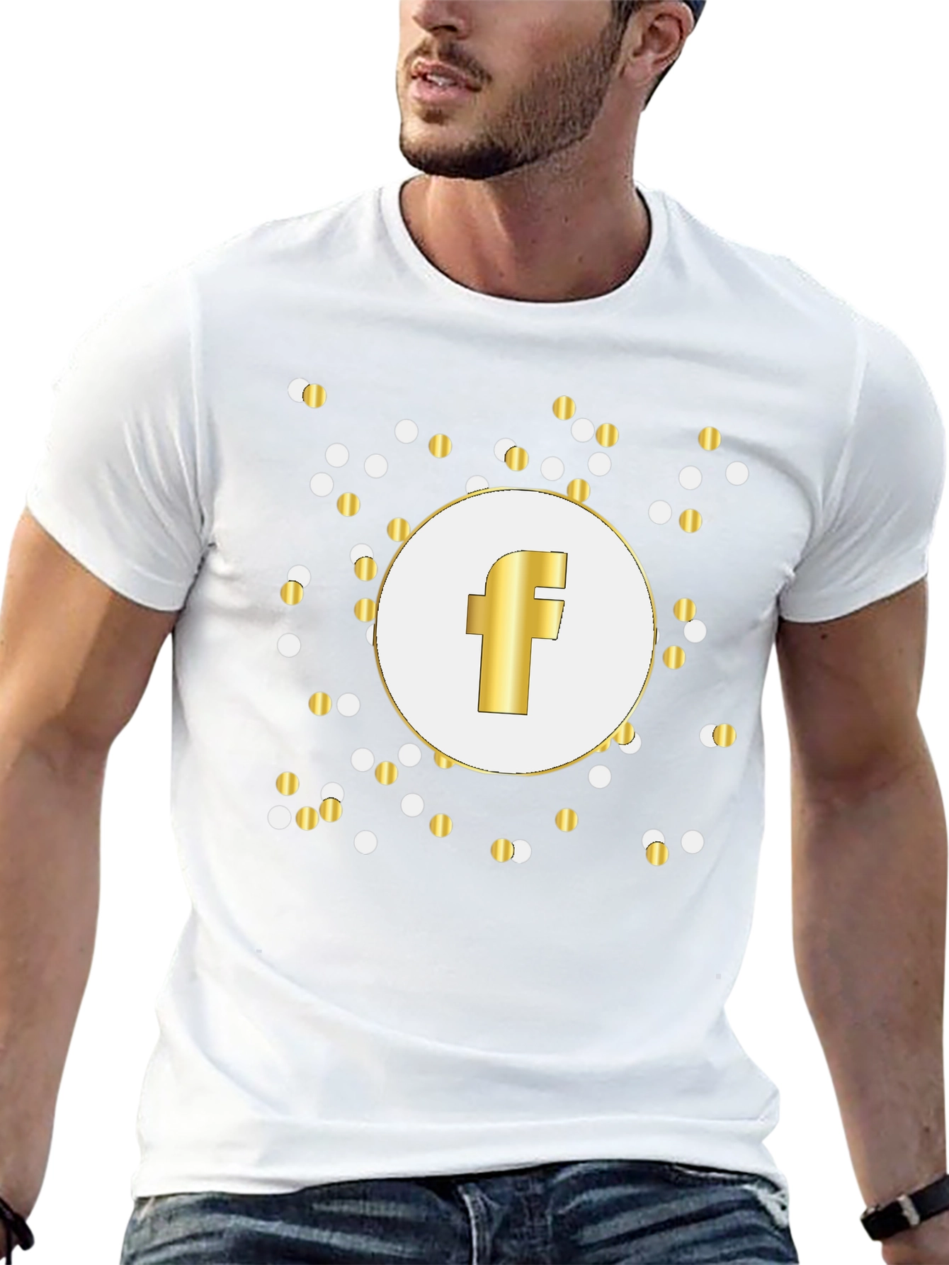 Gold F Logo Black T-Shirt