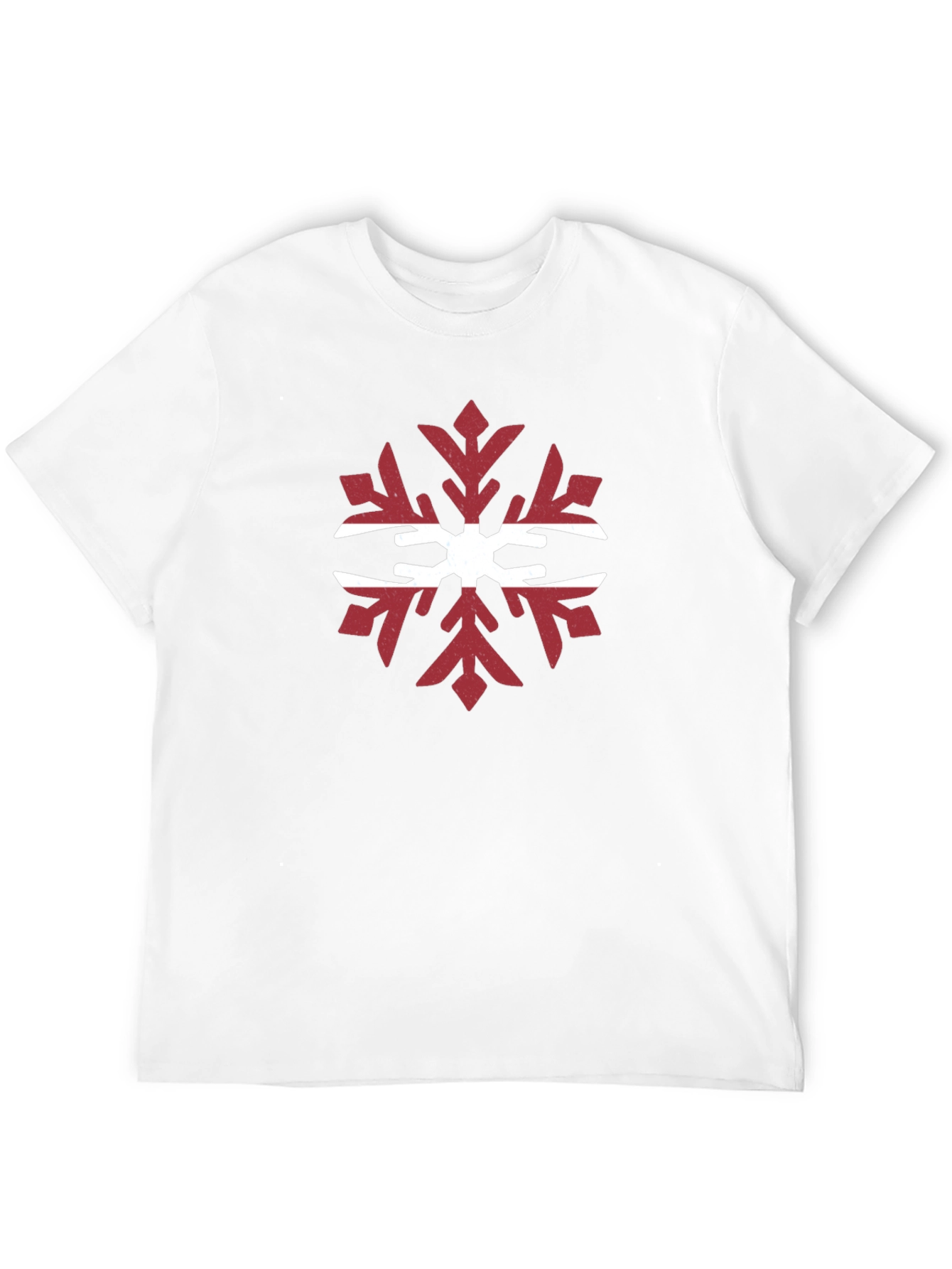 Latvian Flag Snowflake Graphic Tee - Black Cotton T-Shirt