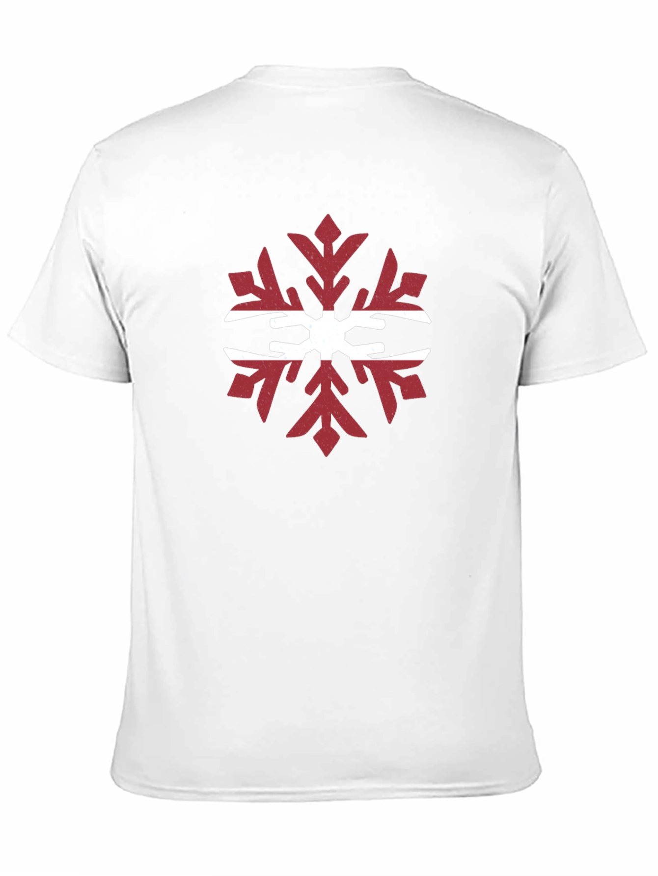 Latvian Flag Snowflake Graphic Tee - Black Cotton T-Shirt